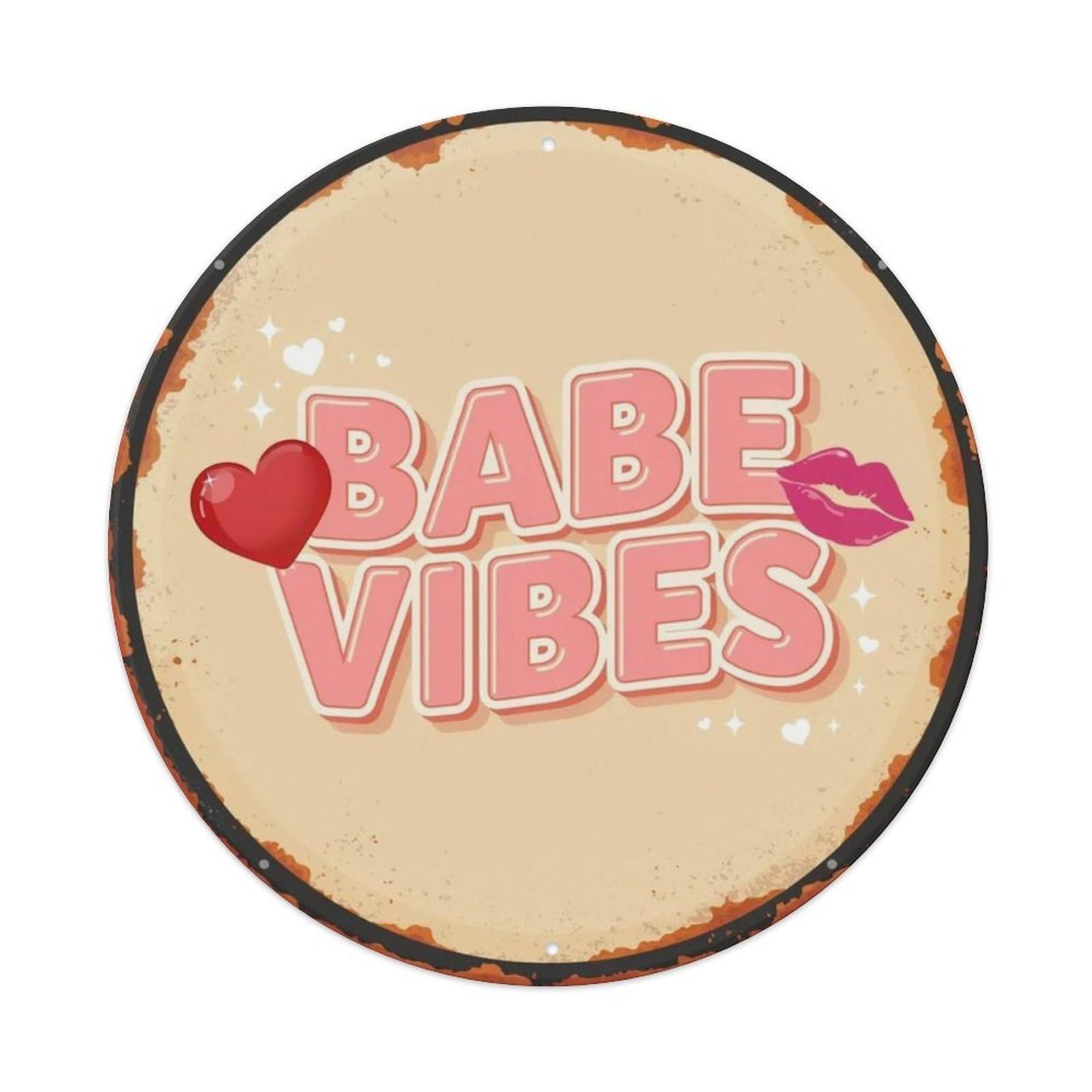 Babe Vibes Y2K Metal Tin Sign Plaque
