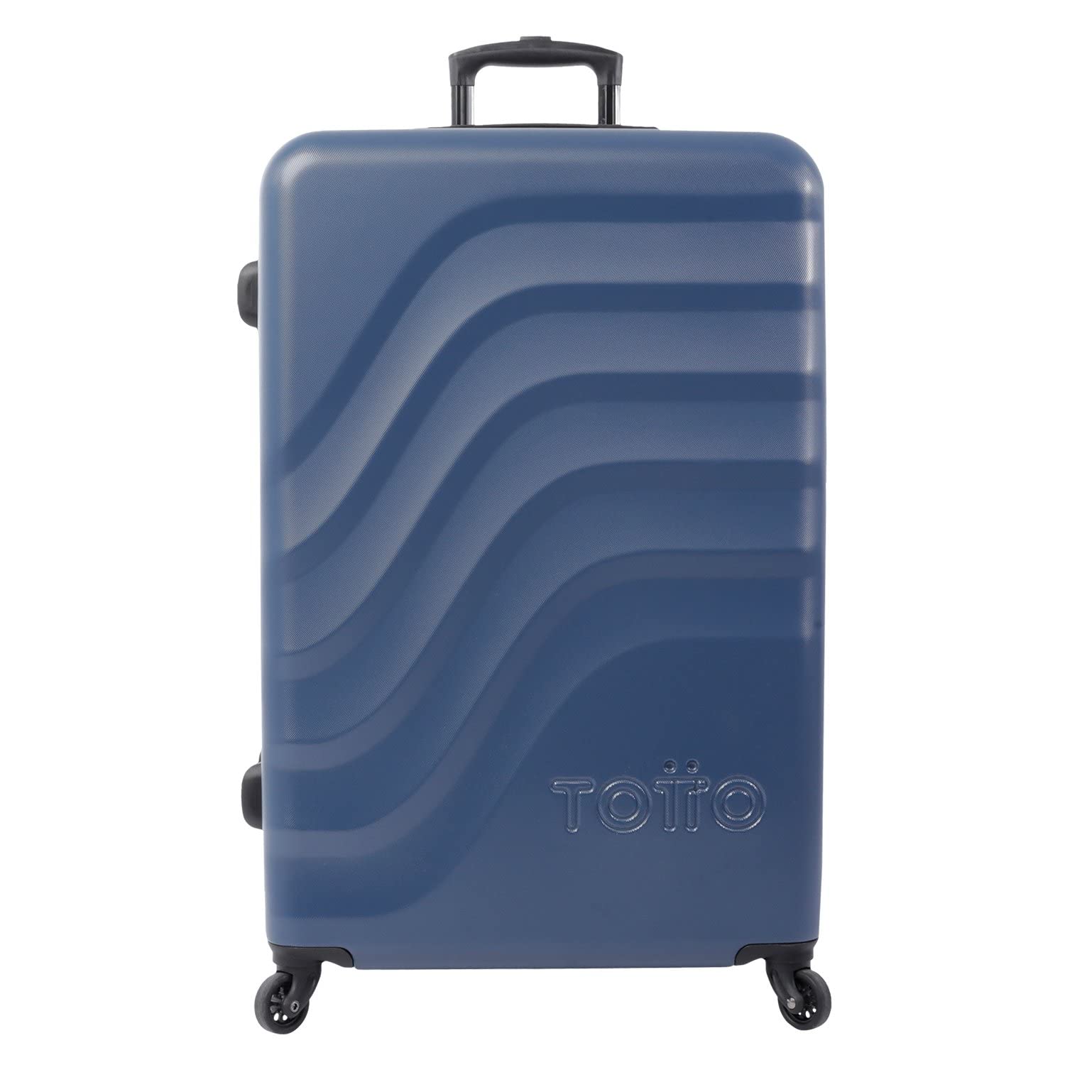 Totto - Large Bazy Trolley Suitcase in Dark Blue: The Companion Long Travel, Dark Blue, Trolley cabina, Aerodynamic and Futuristic Design., Dark Blue, Trolley cabina, Aerodynamic and futuristic