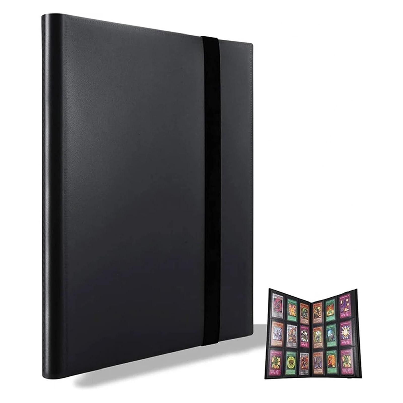 Estuche portátil para Tarjetas coleccionables, con 9 Compartimentos y Capacidad para 360 Tarjetas (Negro, 30,8 x 24,5 cm)