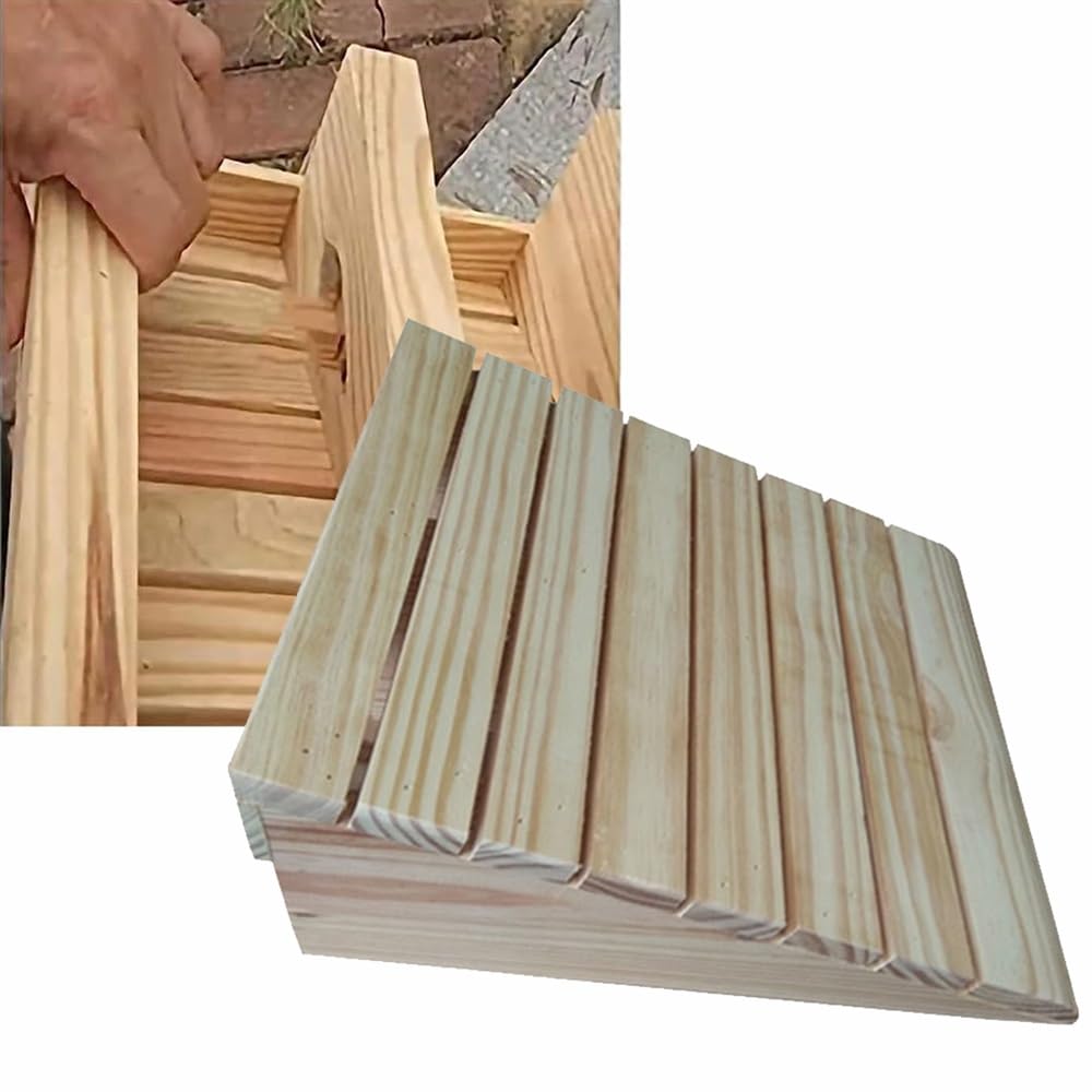 Rampas De Umbral para Puerta, Rampa De Madera para Escalones De Entrada, Rampa De Acceso Rampas De Bordillo Antideslizantes(31x30x9cm)