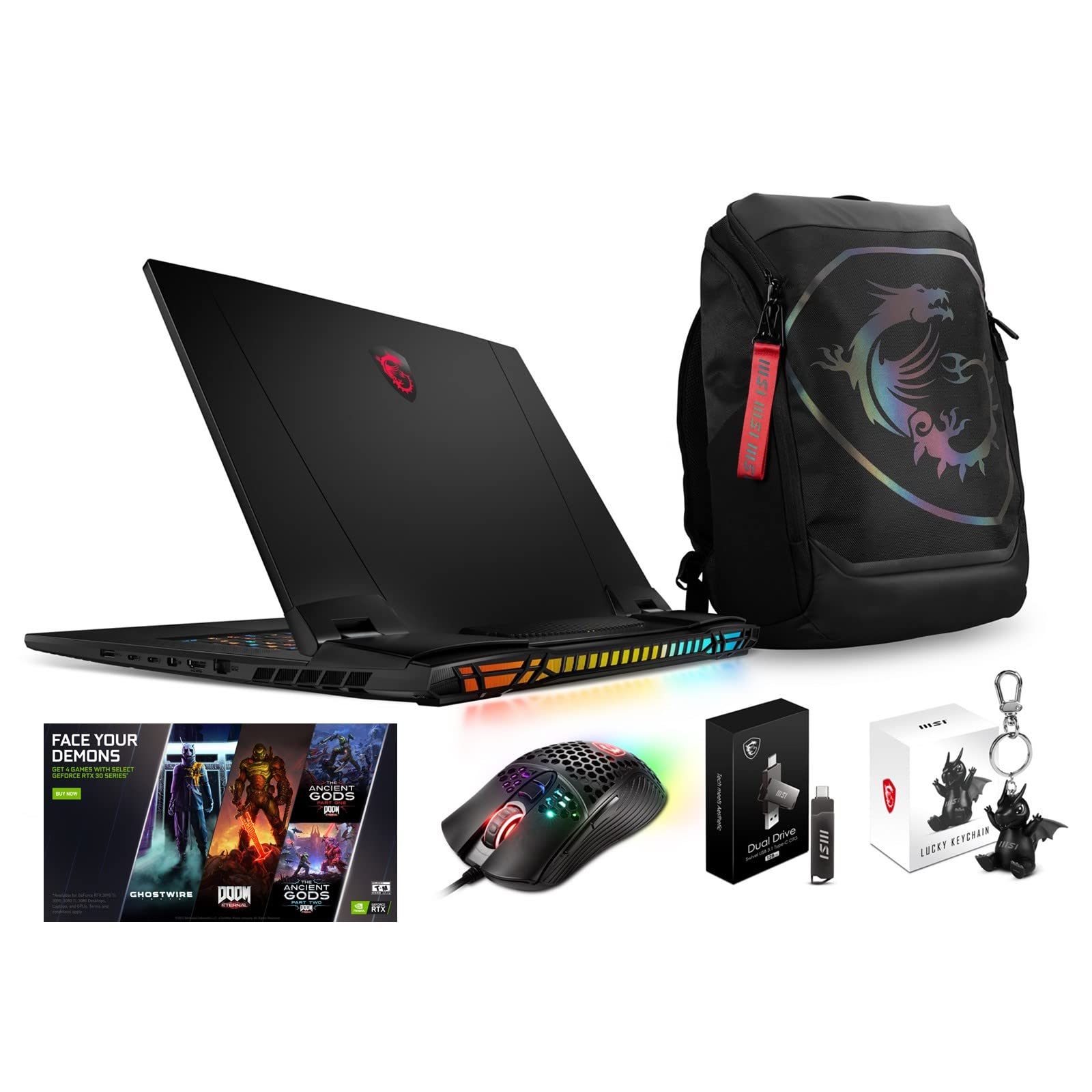 2022 MSI Titan GT77 12UHS-007 (i7-12800HX, 32GB RAM, 2TB Platinum P41 NVMe SSD, RTX 3080Ti 16GB, 17.