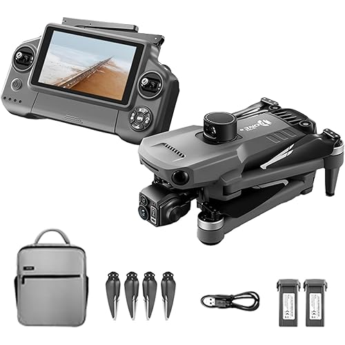 4K Ultra HD Drone with Camera for Adults - 3-Axis Gimbal Stabilization, 12KM Long Range FPV Live Video, GPS Auto Return, 90 Min Flight Time, Obstacle Avoidance, Foldable Design with 2 Batteries for Cinematic Shots