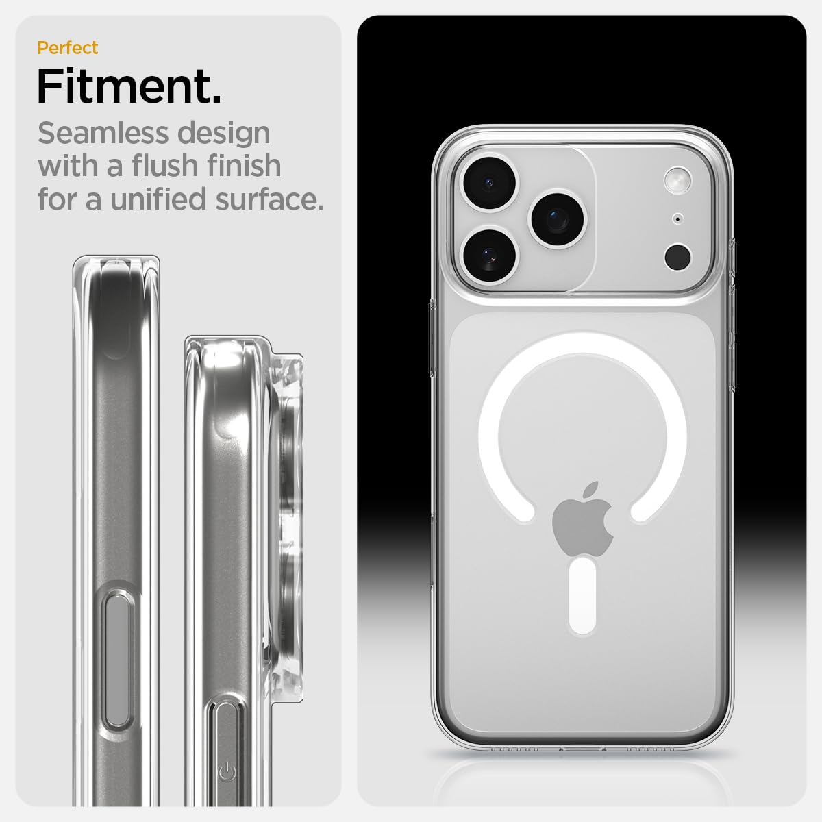Spigen Essential Clear Crystal MagFit Case for iPhone 17 Pro, Clear White — Amazon image 6