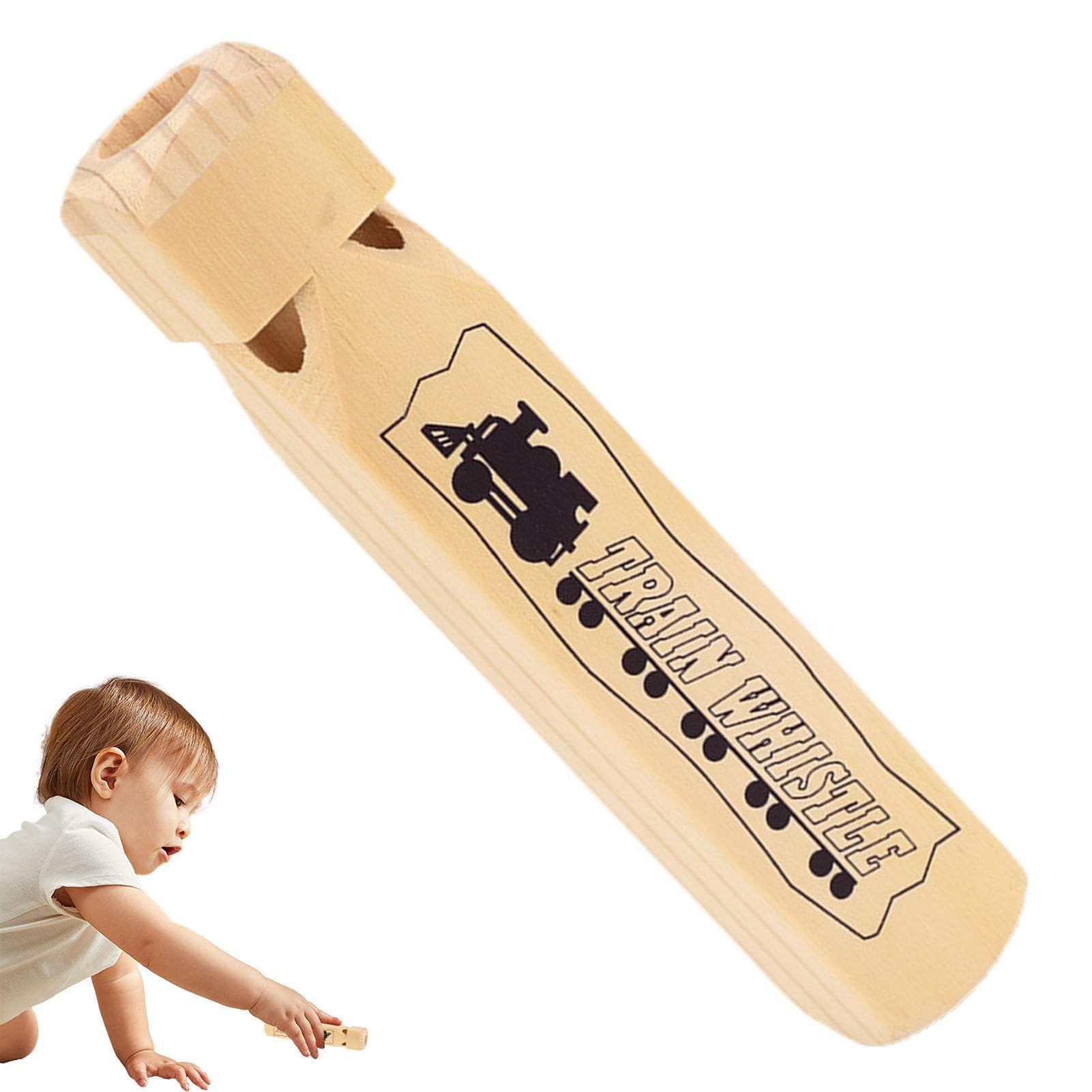 Train Whistle Toy - Wood Material 8cm Size, Wood Party Whistle, Loud Clear Sound | Birthday Noisemaker, Themed Party Prop For Kids, Parties, Contests, Events, Fun Play, Celebration Accessories