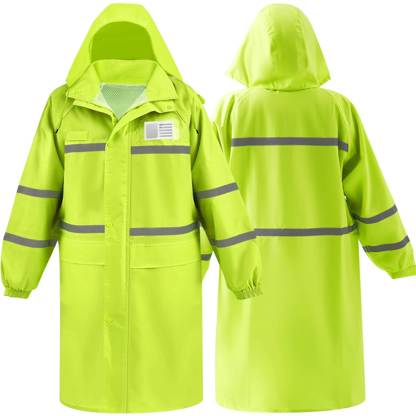 Snapklik.com : Coume Hi Vis Rain Jacket Waterproof Safety Long ...
