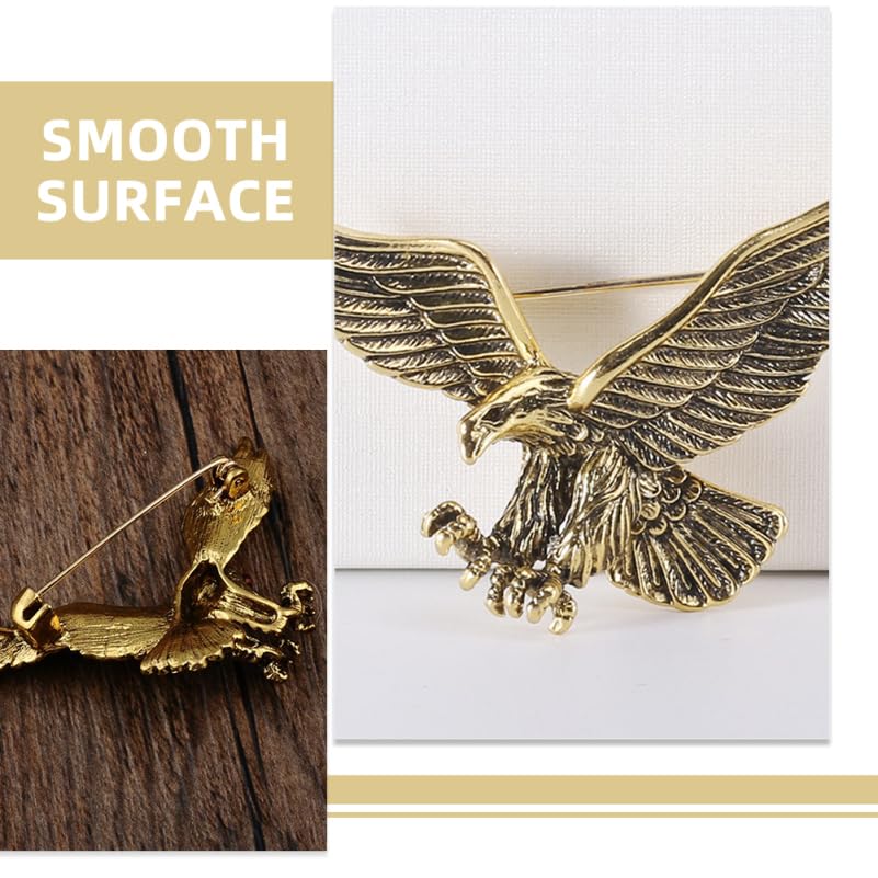 Image of GALPADA 2pcs Vintage Eagle Brooch Gold Plated Animal Hawk Lapel Pin Flying Bird Breastpin for Women Men Jewelry Gift, 5.00X3.20X1.50CM, 0WHB14U310MAXMDW542IUJK