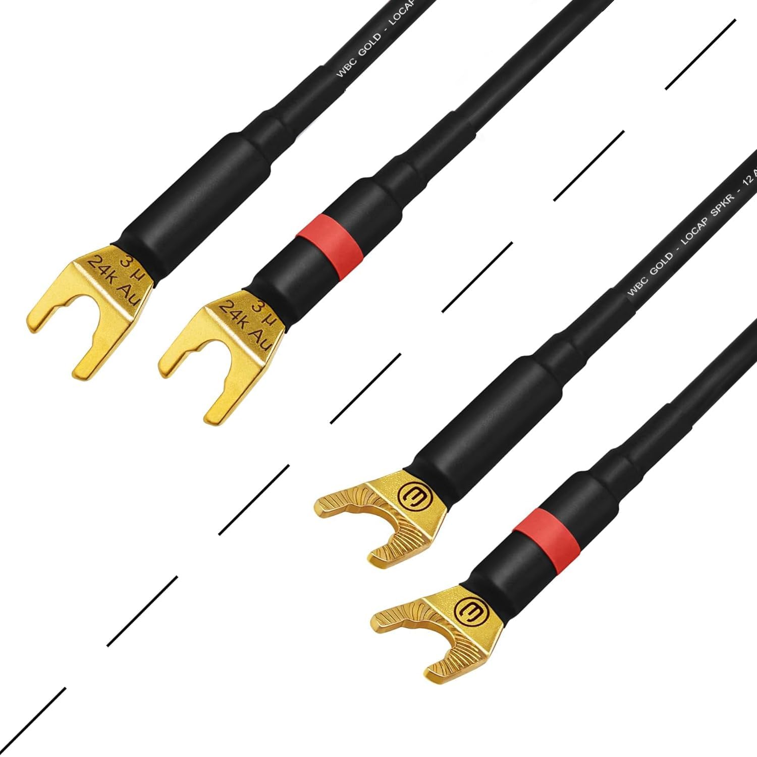 WORLDS BEST CABLES Coppia di cavi per altoparlanti HiFi audiophile da 3,5 m, a bassa capacità, bassa induttanza, OFC ad alta purezza, coppia di cavi per altoparlanti HiFi audiophile con connettori a