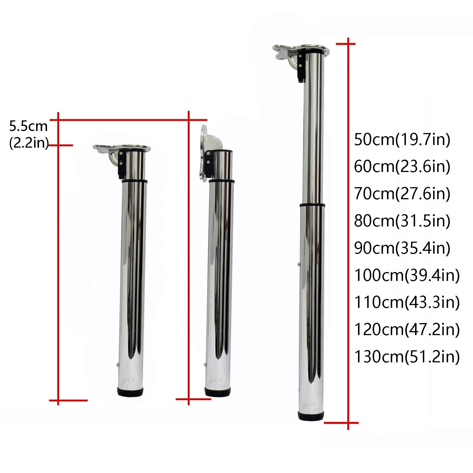 Ygrq Pieds De Table Pliants En Acier Inoxydable Télescopiques, Pieds De