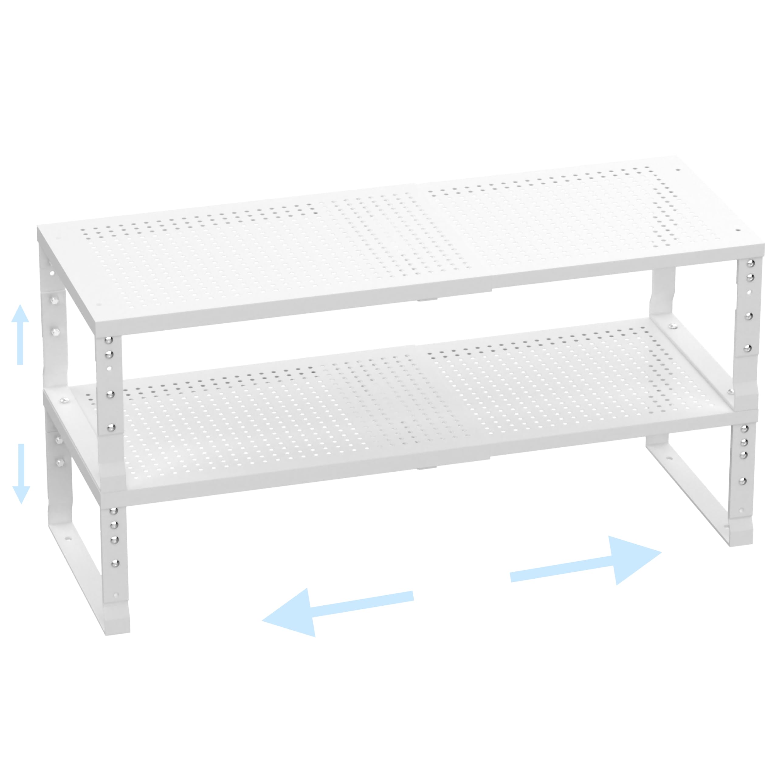 Photo 1 of Ipotive Expandable Cabinet Shelf Organizer (2 Packs, White, Large)