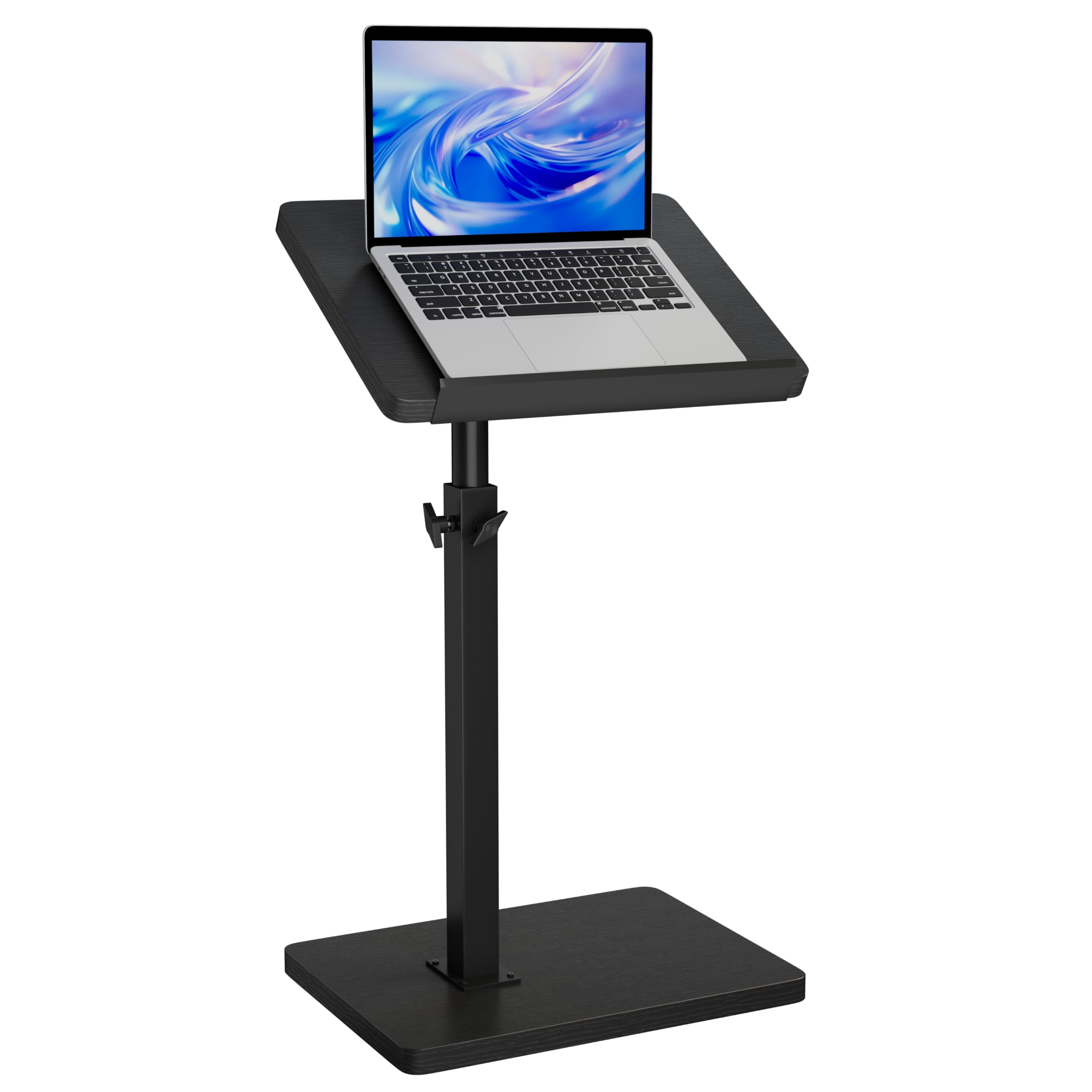 IBUYKE C Shaped Side Table,Flip-Over Panel End Table,Black TVT004B