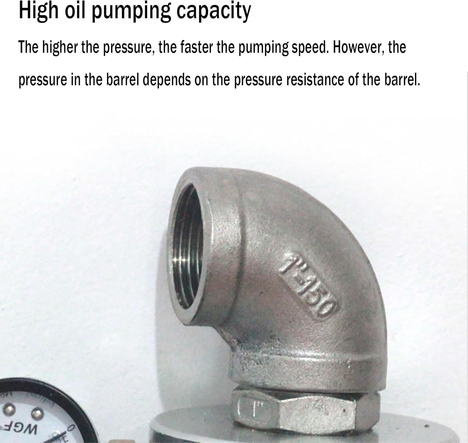 Bomba neumática de transferencia de aceite para bidones, bomba neumática de acero inoxidable para barriles, con manómetro de presión de aire y válvula de seguridad, para diésel, aceite de motor, aceit