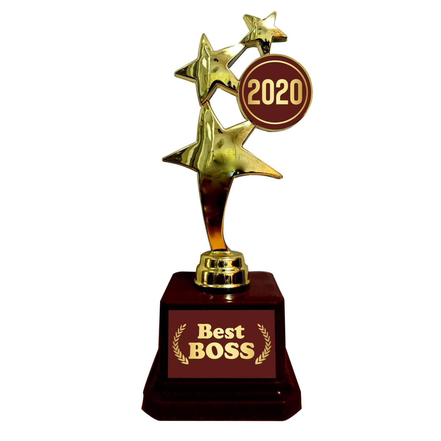 Yaya Cafe Best Boss Gifts Printed Award Star Trophy Medal Combo - Golden, Alloy (B085MCM83D) Amazon Price History, Amazon Price Tracker