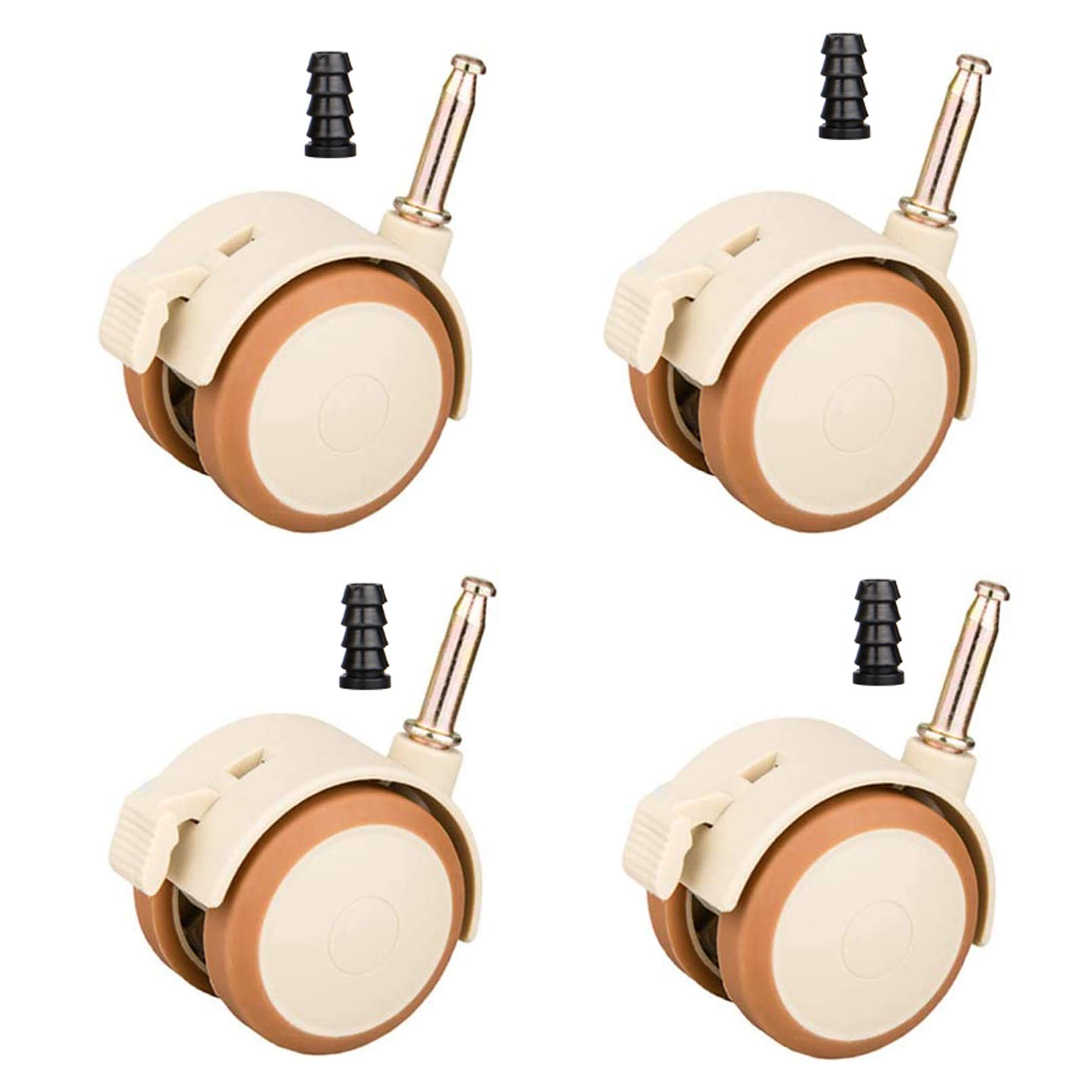 Roulettes pivotantes 5cm caoutchouc anti-rayure charge 120kg lot de 4