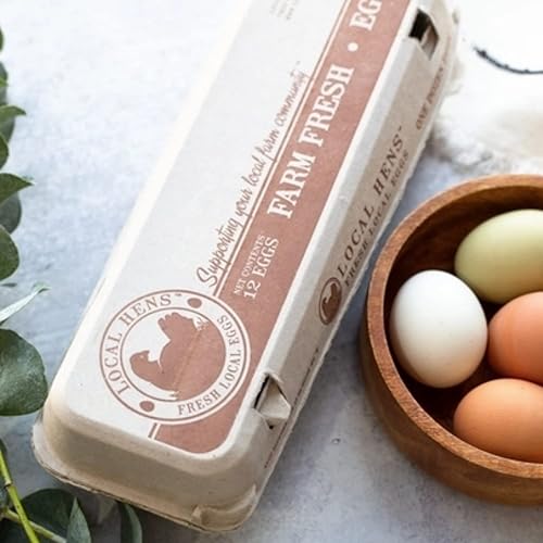 Miniatura 2 de Local Hens - Cartón de 12 huevos, sin gradosin tamaño, con tapa plana, con UPC, paquete de 125