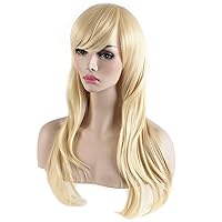 Vista 54 de Peluca de cosplay para mujeres con gorra, peluca de 28 in largo y ondulado resistente al calor de AKStor, Negro