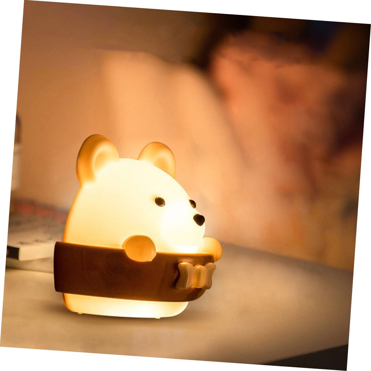 DOITOOL 3pcs Adorable Bear Led Night Light Rechargeable Remote-Controlled Safe for Boys and Girls Versatile Wall-Mounted Standing Design Energy Efficient Bedroom Lamp for Comfortable Sleep