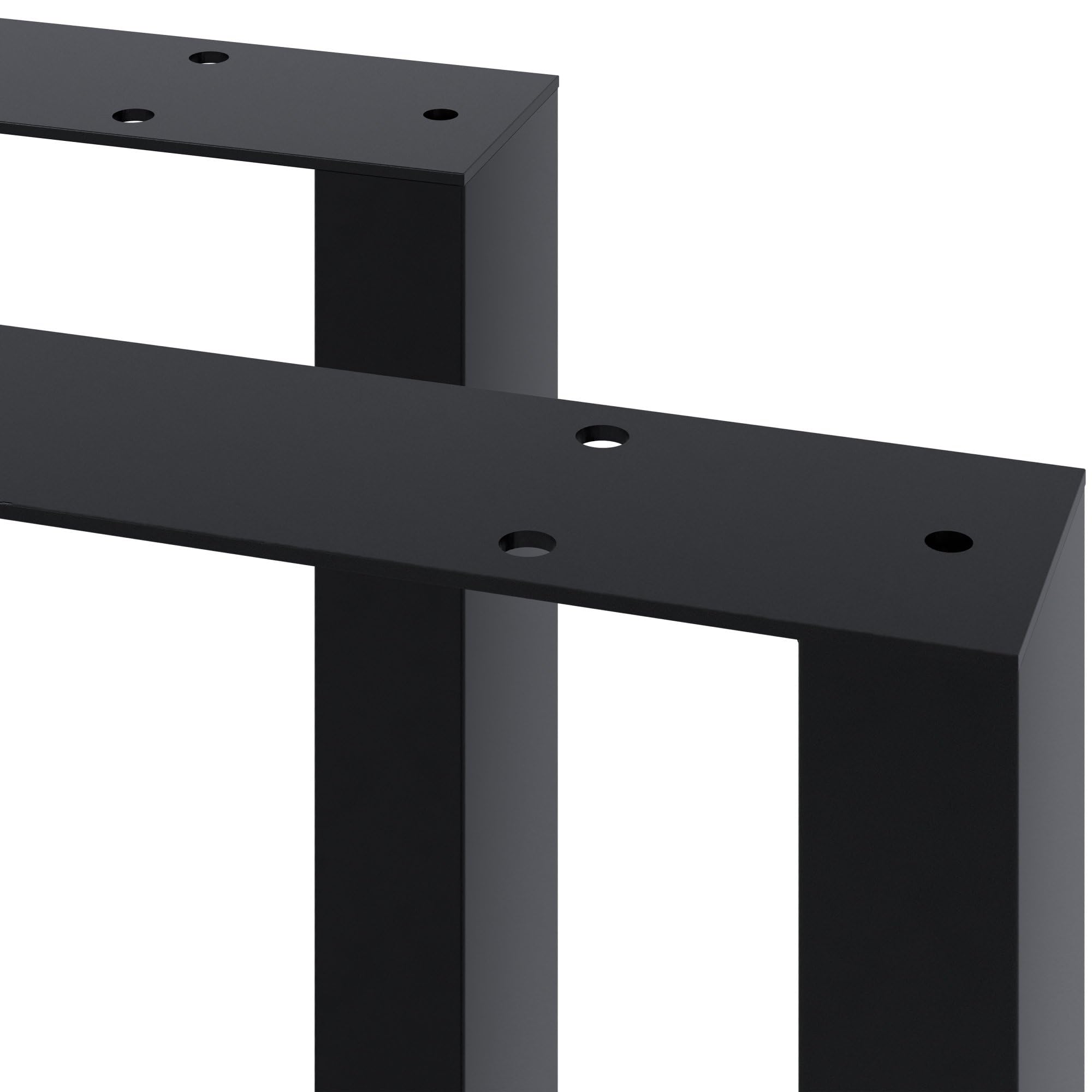 CLP Tischbeine Metall schwarz 2er Set Ilkan, Tischkufen Set für DIY-Esstisch, Tischgestell pulverbeschichtet bis 400 kg belastbar, Farbe:schwarz, Größe:80 cm
