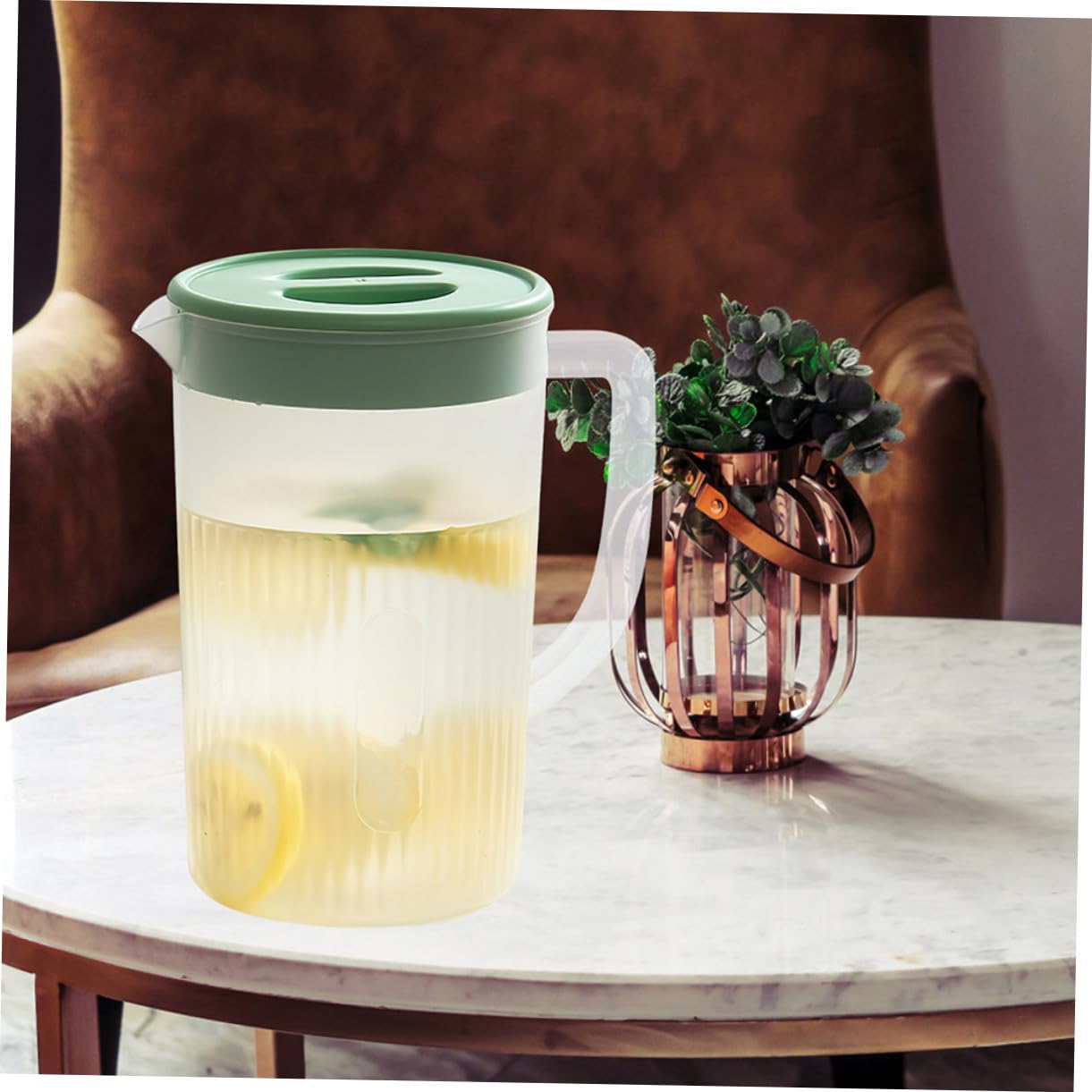Cabilock 2piezas Jarra de Agua de Plástico Unidades con Tapa para Nevera Resistente al Calor para Té Limonada Helado y Bebidas Frías