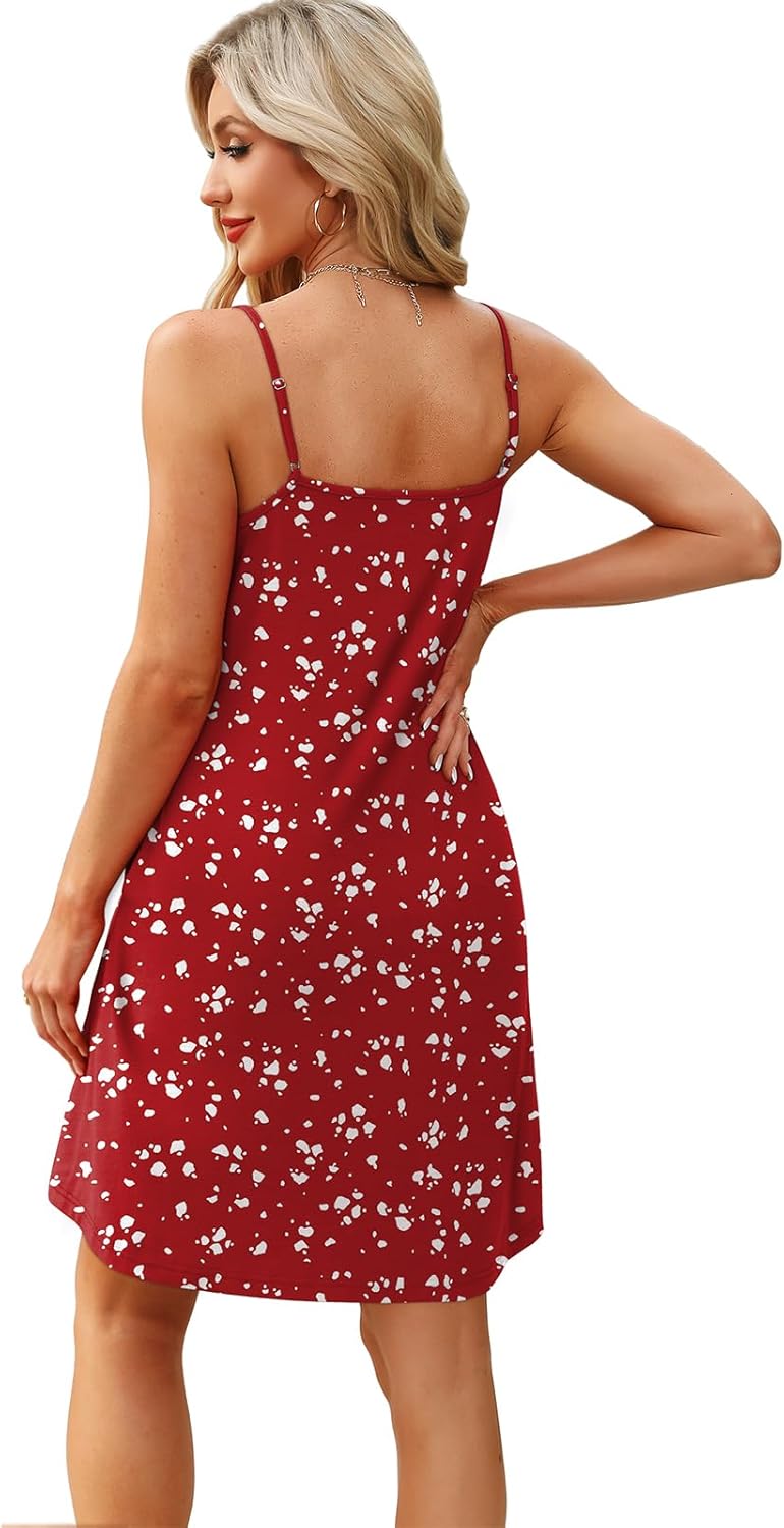 WEESO Summer Dresses for Women Adjustable Spaghetti Strap Beach Vacation Casual Cute Sundresses with Pockets - Image 5