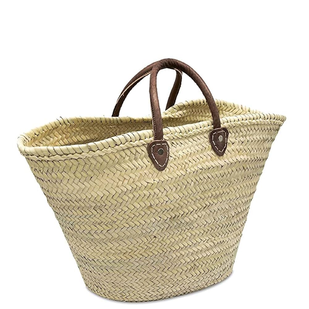 バッグ French Baskets FRENCH BASKET straw bag with leather handles beach bag
