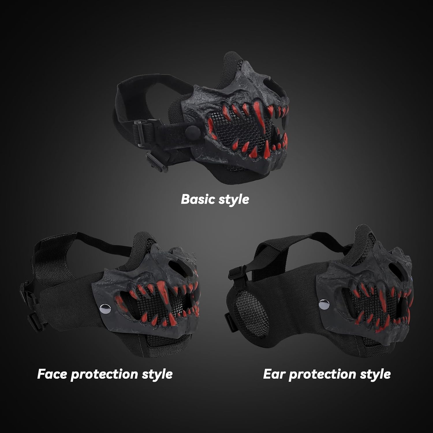 Airsoft Half Face Masks Tactical Face Protection Mesh Mask for Halloween Paintball CS Hunting
