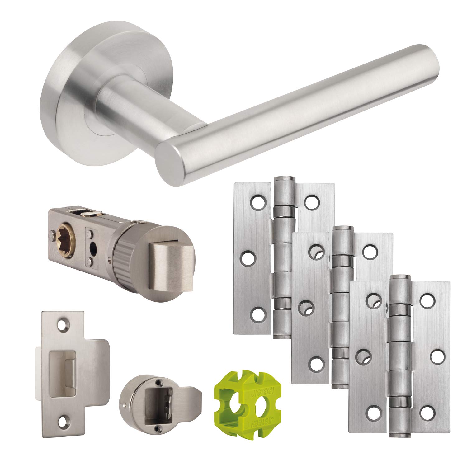 JigtechJTB71215 Eden Door Pack-Latch, Satin Chrome
