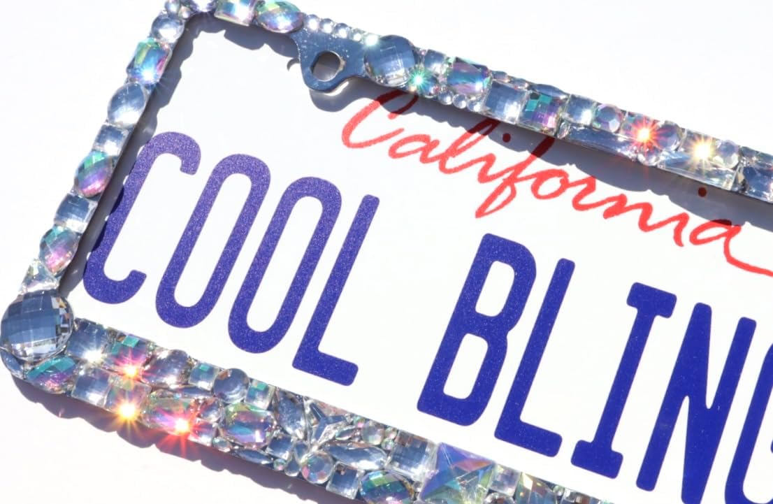 Chunky Mix AB and Clear Crystal Rhinestone License Plate Frame Bling