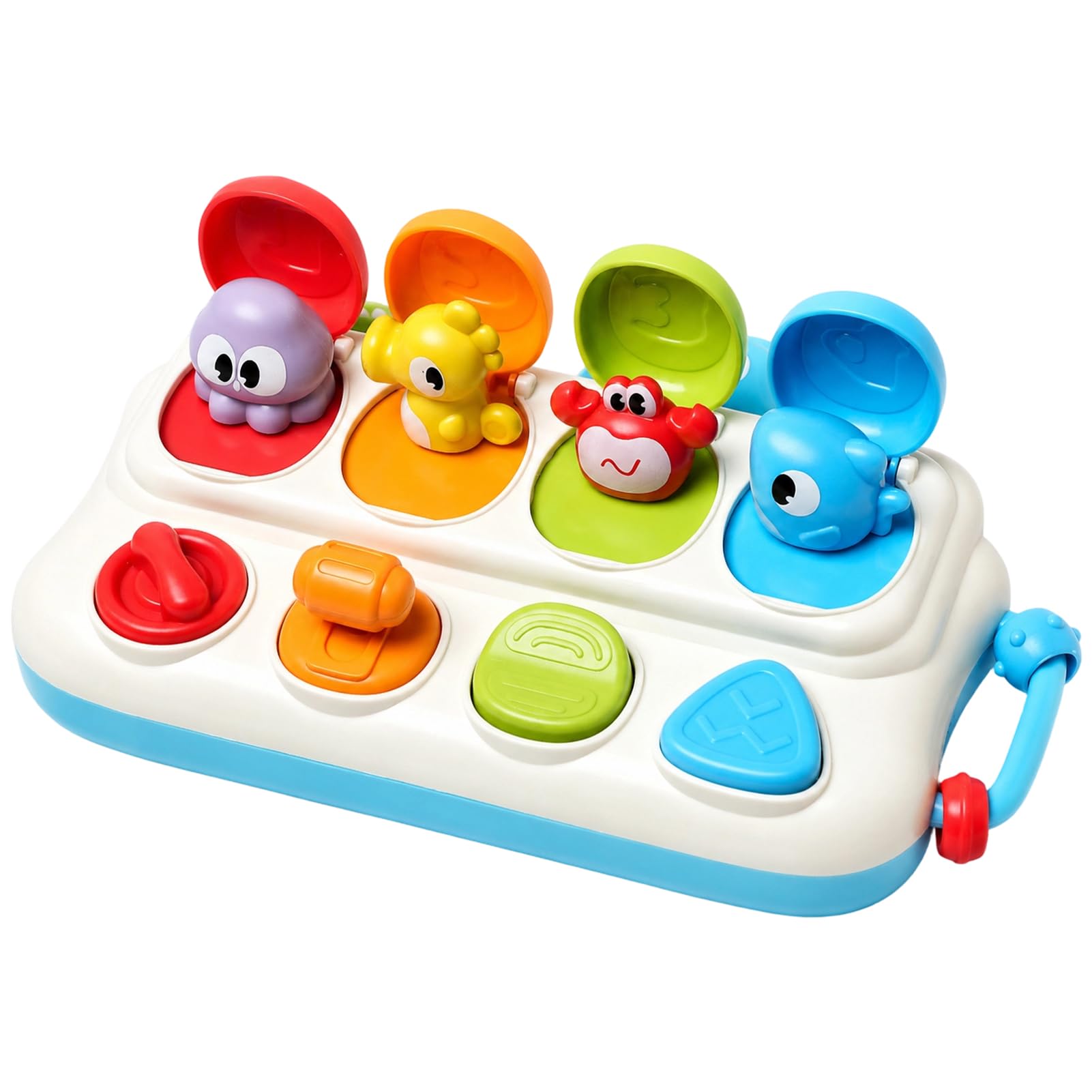 Ballery Baby Pop Up Toys for 1 Year Old, Montessori Cause and Effect Toy, Toddler Sensory Toy with Colour Buttons, Fine Motor Skills Gift for Boys Girls 12-18 Months