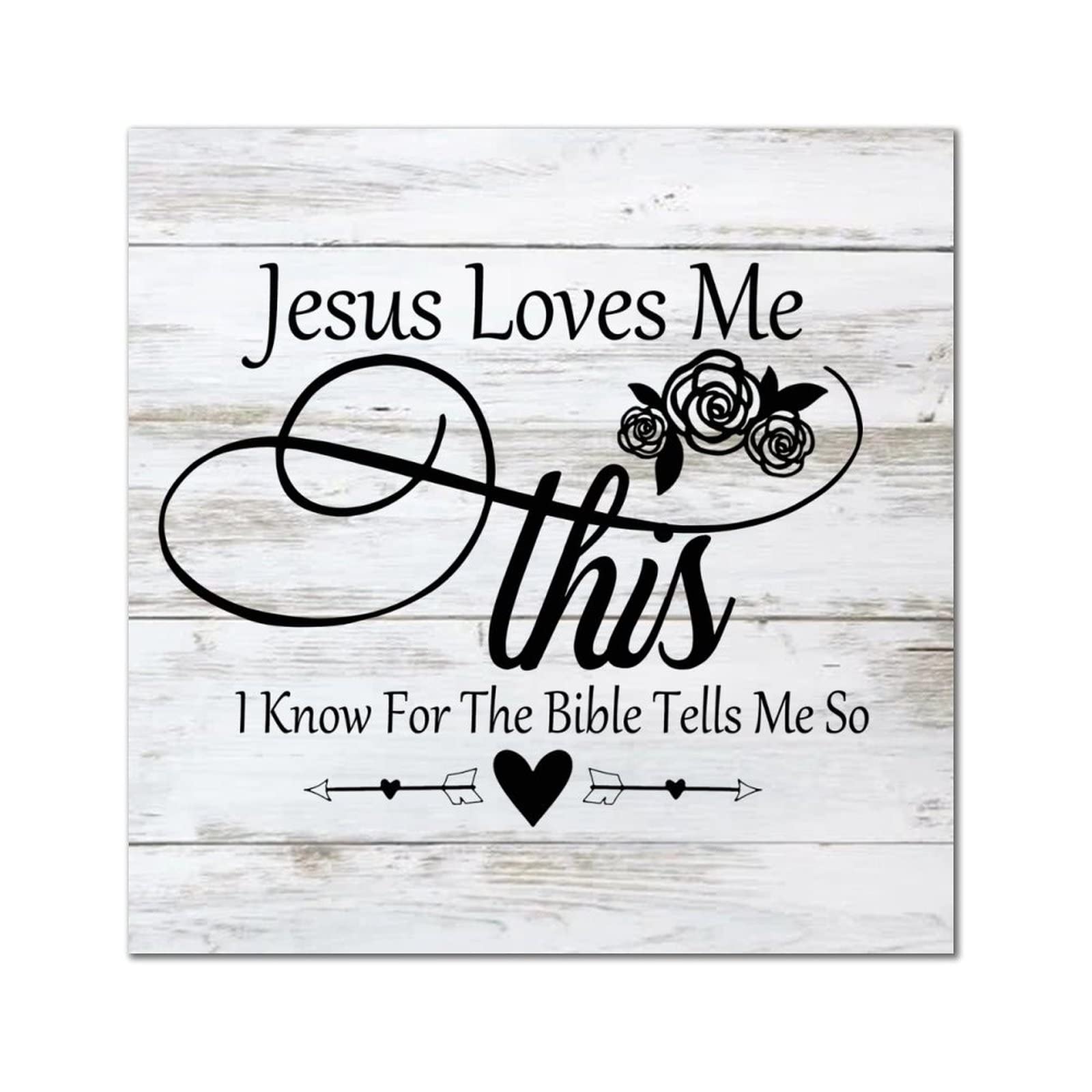 Décoration murale en bois Jesus Loves Me rappel de foi quotidien