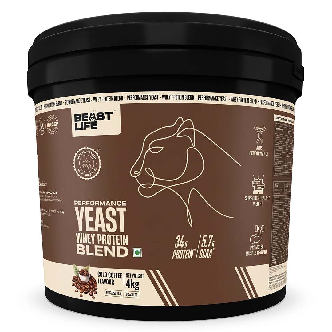 BeastLife Performance Yeast Whey Blend | 34g Protein | 5.7g BCAA | 1Kg | Cold Coffee | Muscle Growth & Recovery | Easy to Digest with Ultrasorb Tech | Smooth & Easy to Mix | Contains Whey Protein Concentrate & Yeast Protein — Amazon image 14