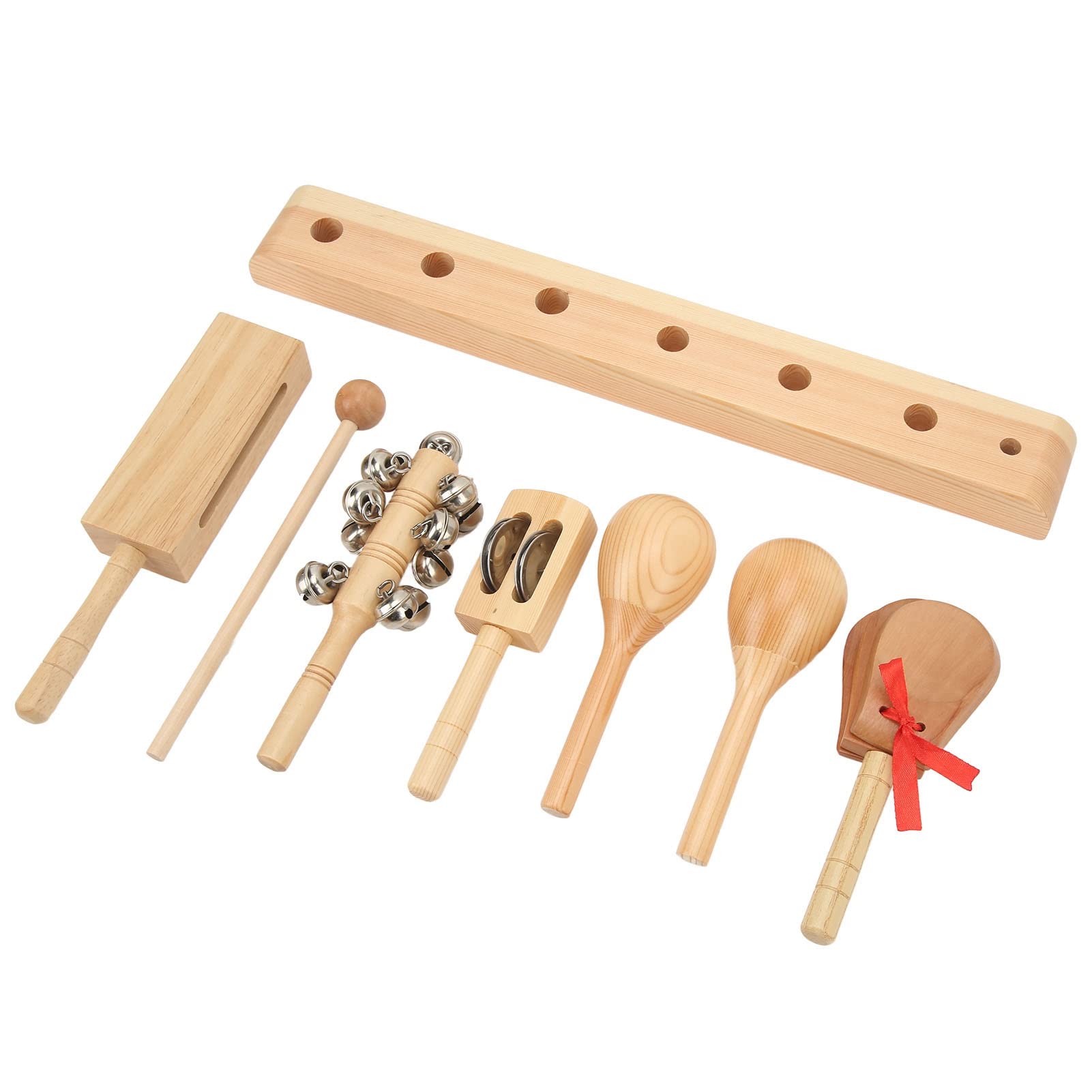 Zestaw perkusyjny dla dzieci Drewniane instrumenty muzyczne z grzechotką Dzwonek Kastaniety Knock Stick Młotek piaskowy dla dzieci Małe dzieci Rodzic Dziecko Czas Lite drewno Metal