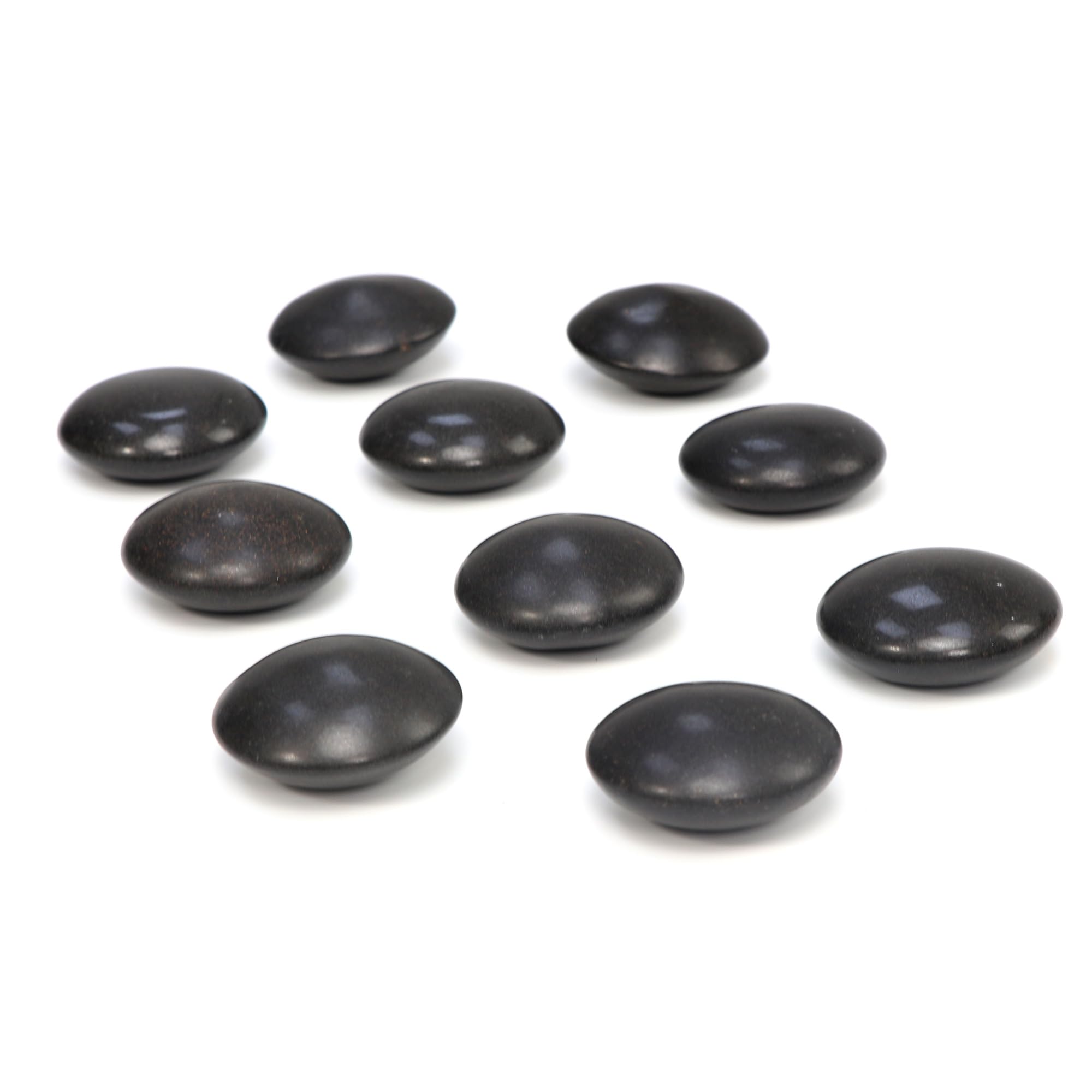 Master Massage 10 Piece Malteser Contour Shape Black Basalt Hot Stone Rock Massage Tool Pack for Professional Spa - Image 2