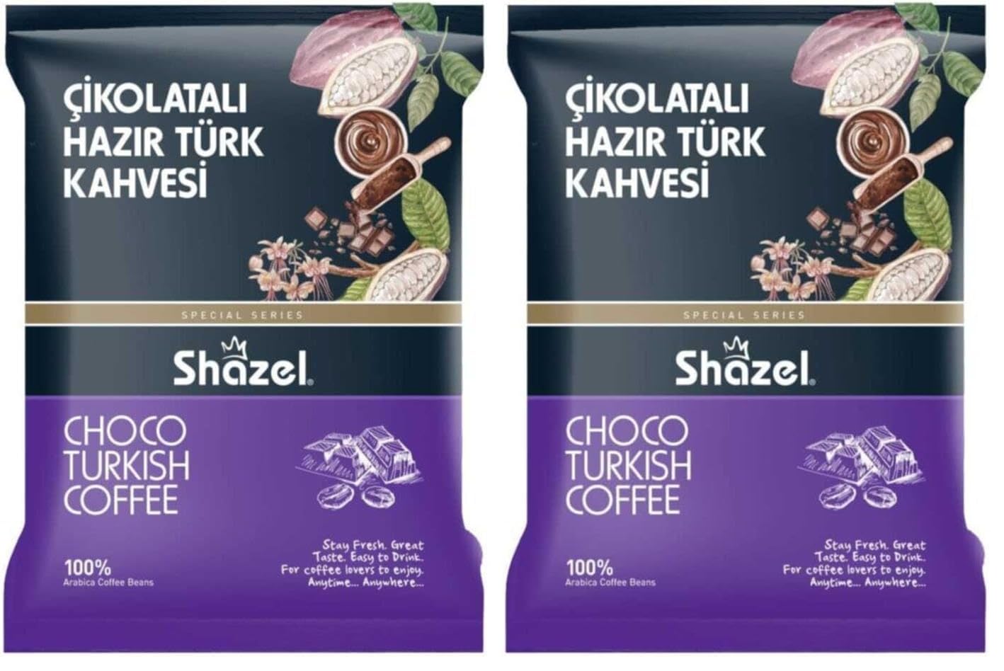 Shazel Çikolatalı Hazır Türk Kahvesi - 100 gr 2li paket