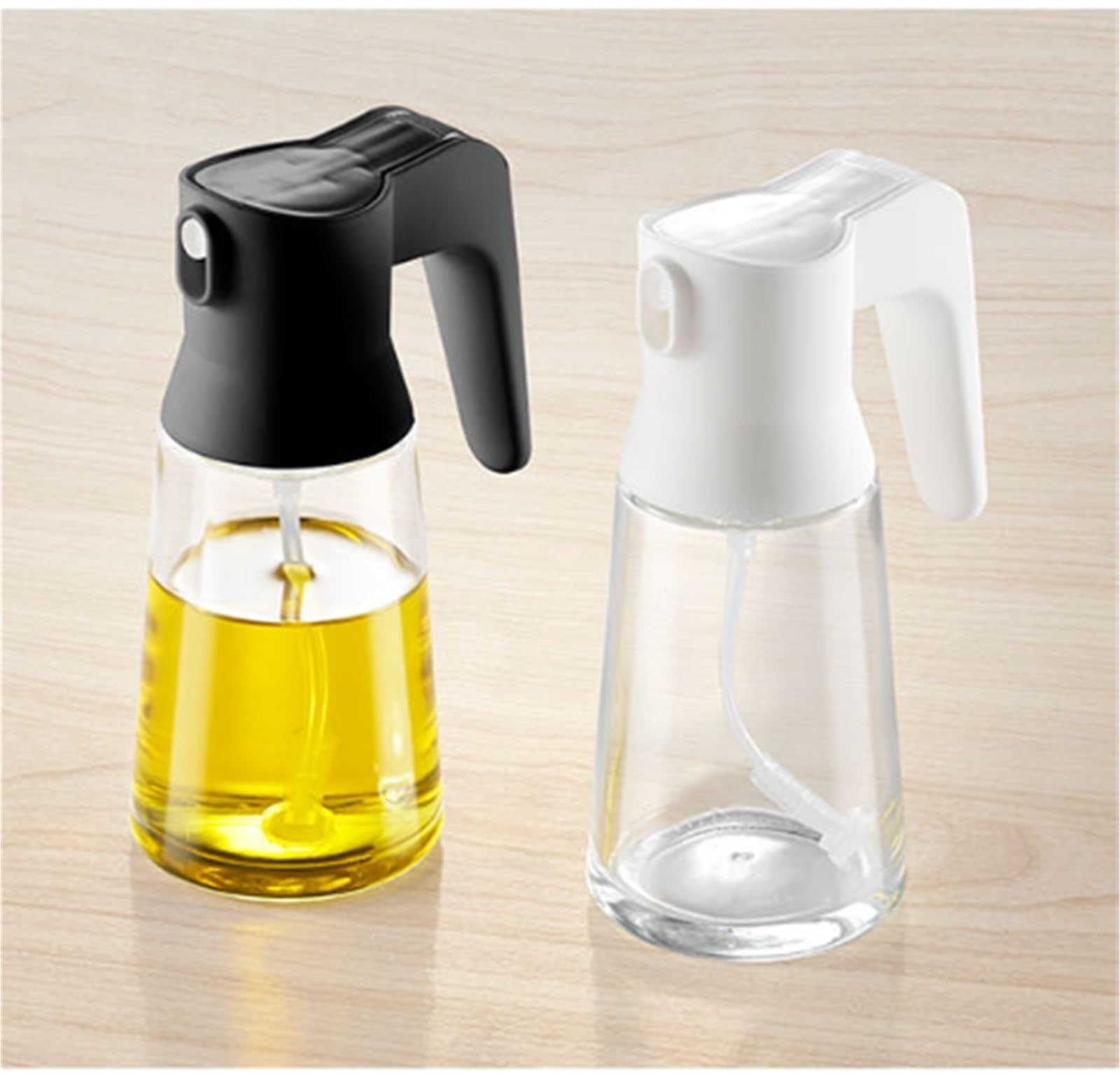 Ölsprüher Für Speiseöl Olivenöl-Sprüher Mit Druckverschluss, Ölspender Aus Glas, Geeignet For Die Zubereitung Von Salaten In Der Heißluftfritteuse Grillen Küche(White)