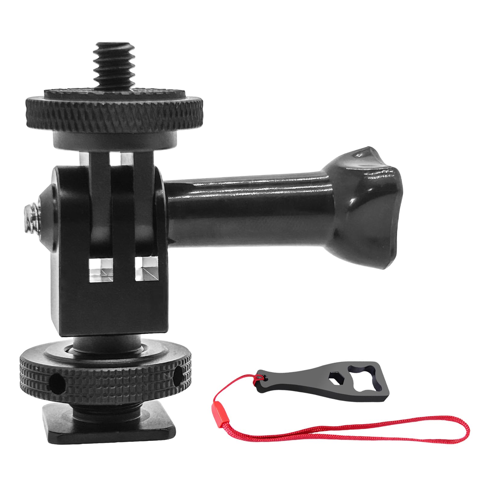 Aluminum Alloy Cold Shoe Tripod Mount Adapter for Action Cameras, DSLR Camera Flash Hot Shoe Mount Adapter Compatible with Gopro Hero 13/12/11/10/9/8/7/6/5/4/3+, DJI OSMO Action 5 4-image-24
