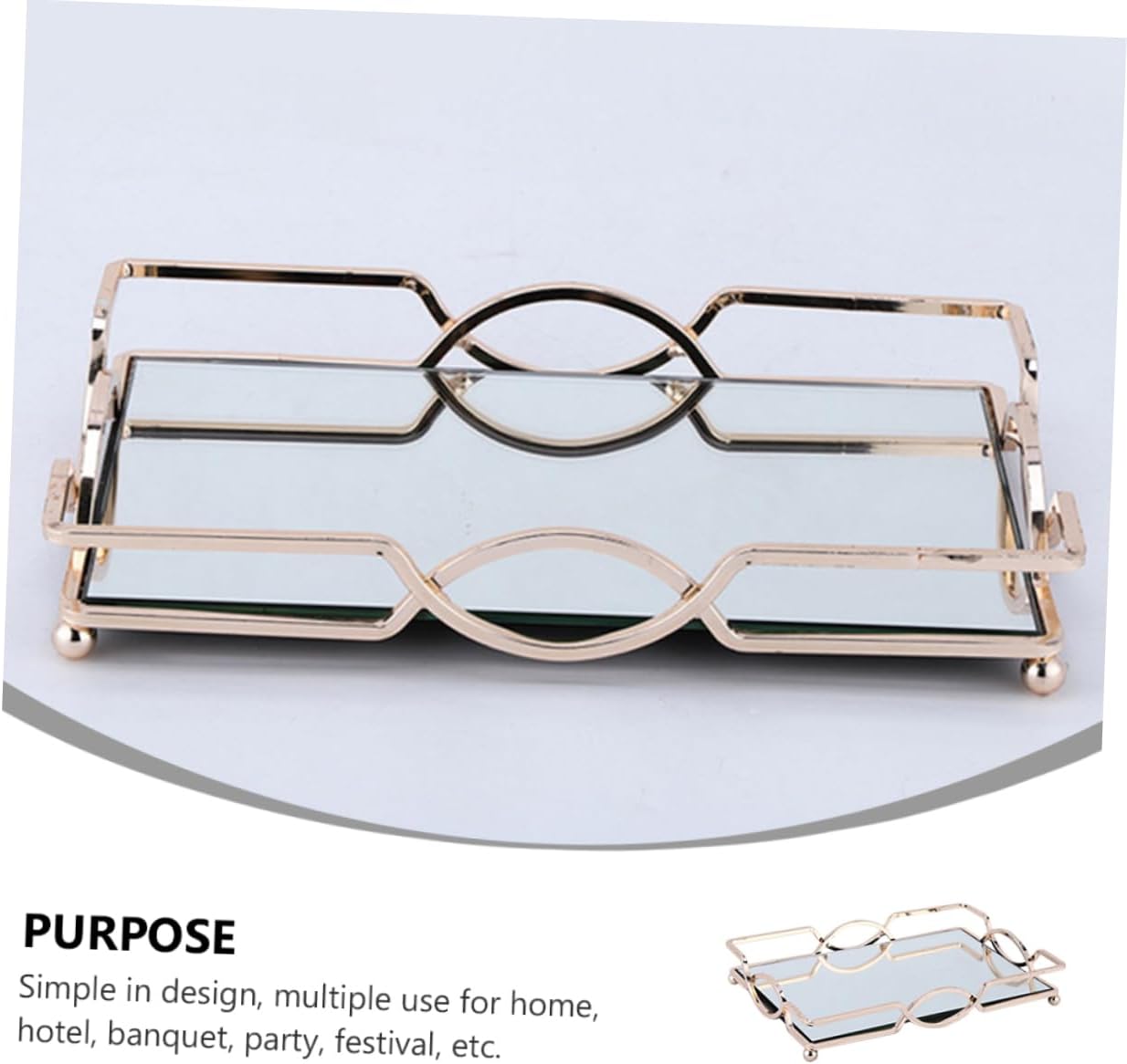 Creative Metal Mirror Jewelry Tray Decorative Sundries Organizer for Cosmetics and Home Storage Compact Design for Easy Cleaning and Stylish Use