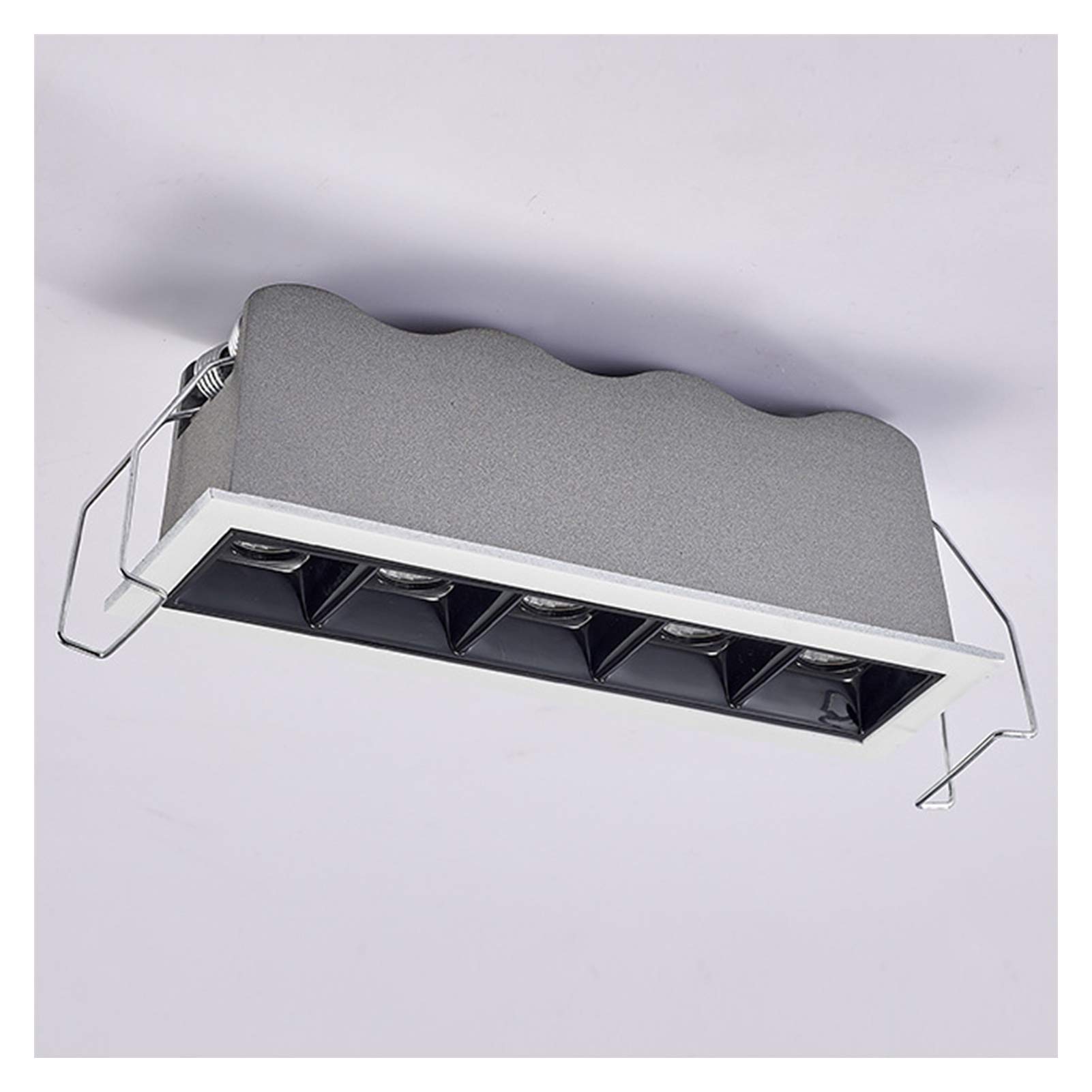 Focos LED Empotrados Lineales 110v-220v Tira Larga Iluminación Empotrada Sala de Estar Diseño de Techo Pasillo Lineal Hogar Sin Luces Principales, 3 Colores de Iluminación 5 Potencia