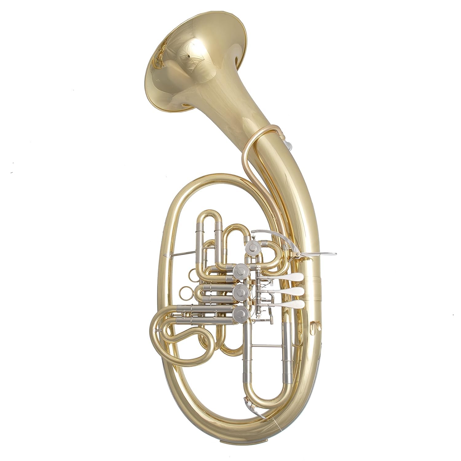 Tuba Wagner en F/B – Corne de wagner avec 3 valves rotatives et valve d'inversion – Complet avec valise, embout buccal et accessoires