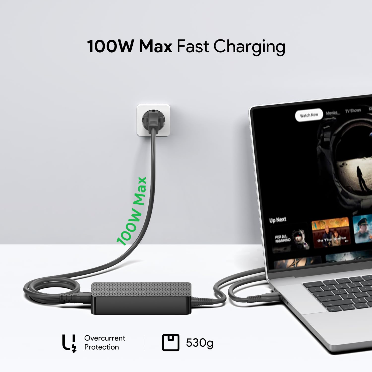 HKY 100W Caricatore USB C PD Fast Alimentatore PC Portatile per HP Elitebook X360 Macbook Pro Air Lenovo ThinkPad Yoga DJI Surface Dell XPS ASUS Acer Swift Go X 16 14 Chromebook Caricabatterie Veloci