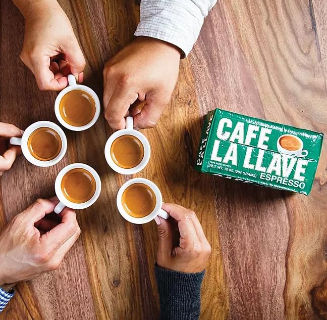 Café La Llave Espresso, Dark Roast, Fine Grind, 4-10 ounce bricks