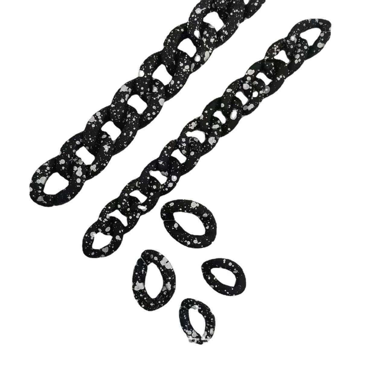 17-30 mm 100 sztuk akrylowe ogniwa łańcuchowe poplamione akrylowe pierścienie łączące akrylowe ogniwa łańcucha złącza szybkiego połączenia do biżuterii kolczyk