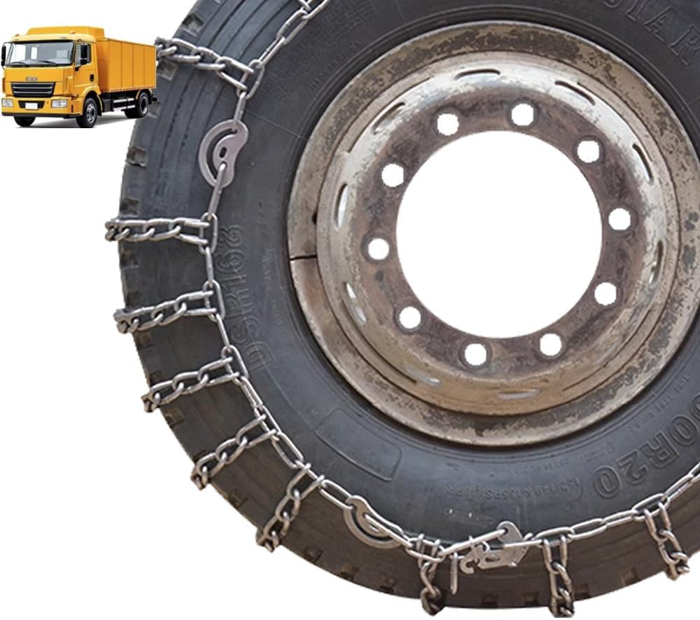 Set of 2 Snow Chains for Trucks & SUVs – Reinforced Anti-Skid Chains –Easy On and Off for Ice & Snow 9mm 205/75R17.5 9mm 10.00-20