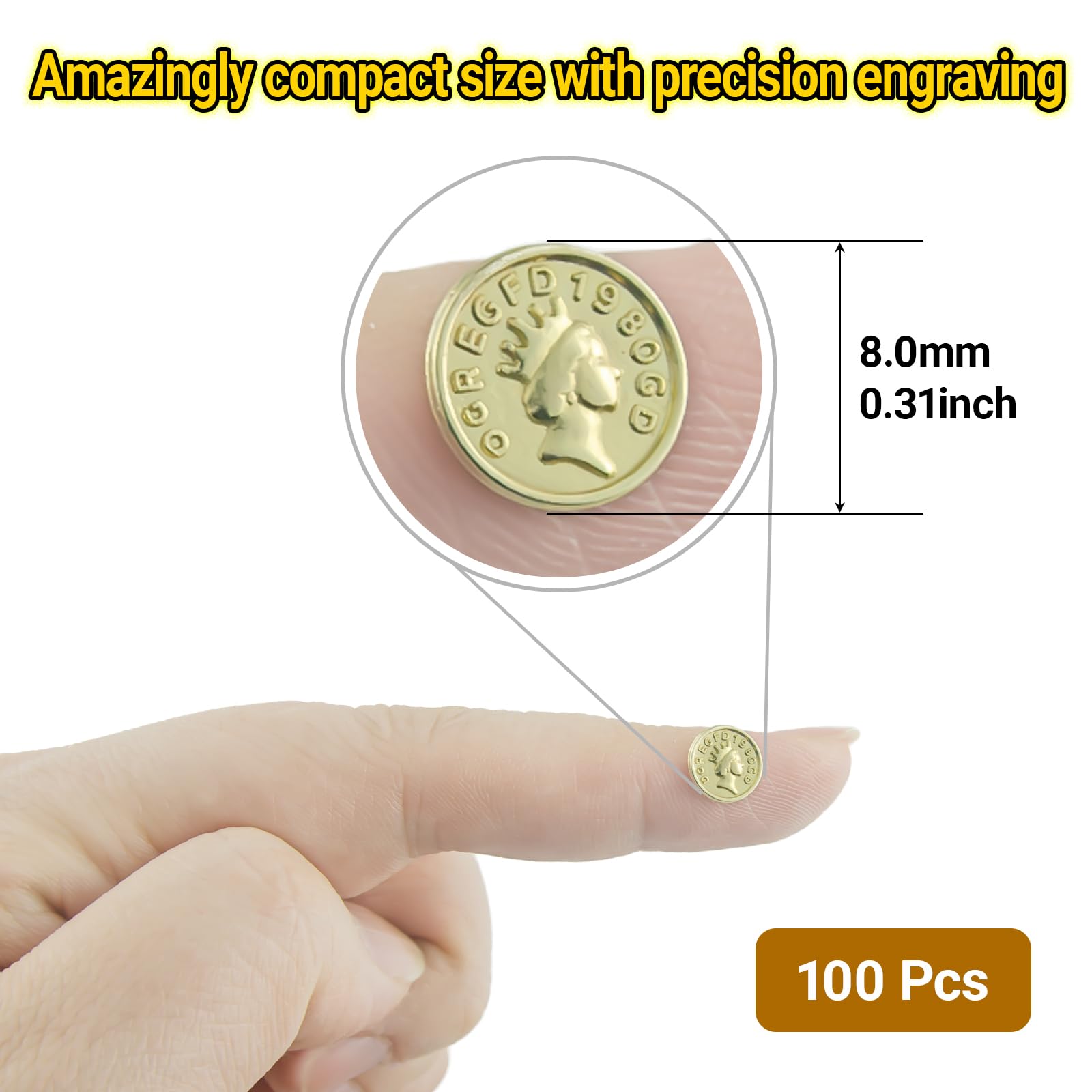 Fake Gold Coins, 100 Pieces Tiny Golden Coin for Crafts Party Favors,Photography Props Miniatures, Miniature Landscape - Image 2