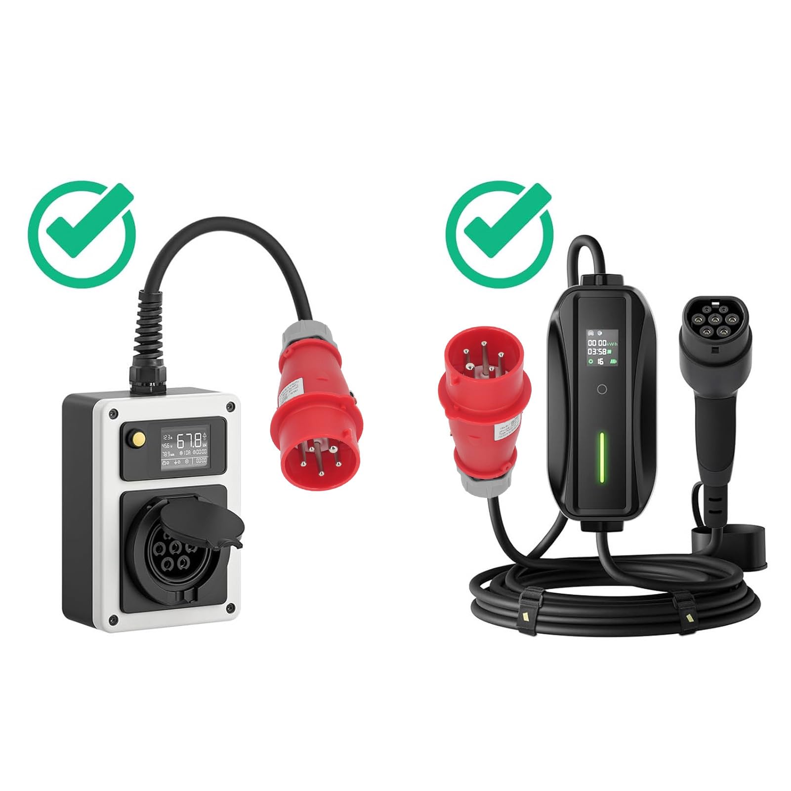 Adaptador CEE Premium de 5 Pines 32A Hembra a 16A Macho Adaptador Impermeable con Clasificación IP44 para Sitios de Construcción, Fuente de Alimentación Confiable para Uso en Exteriores