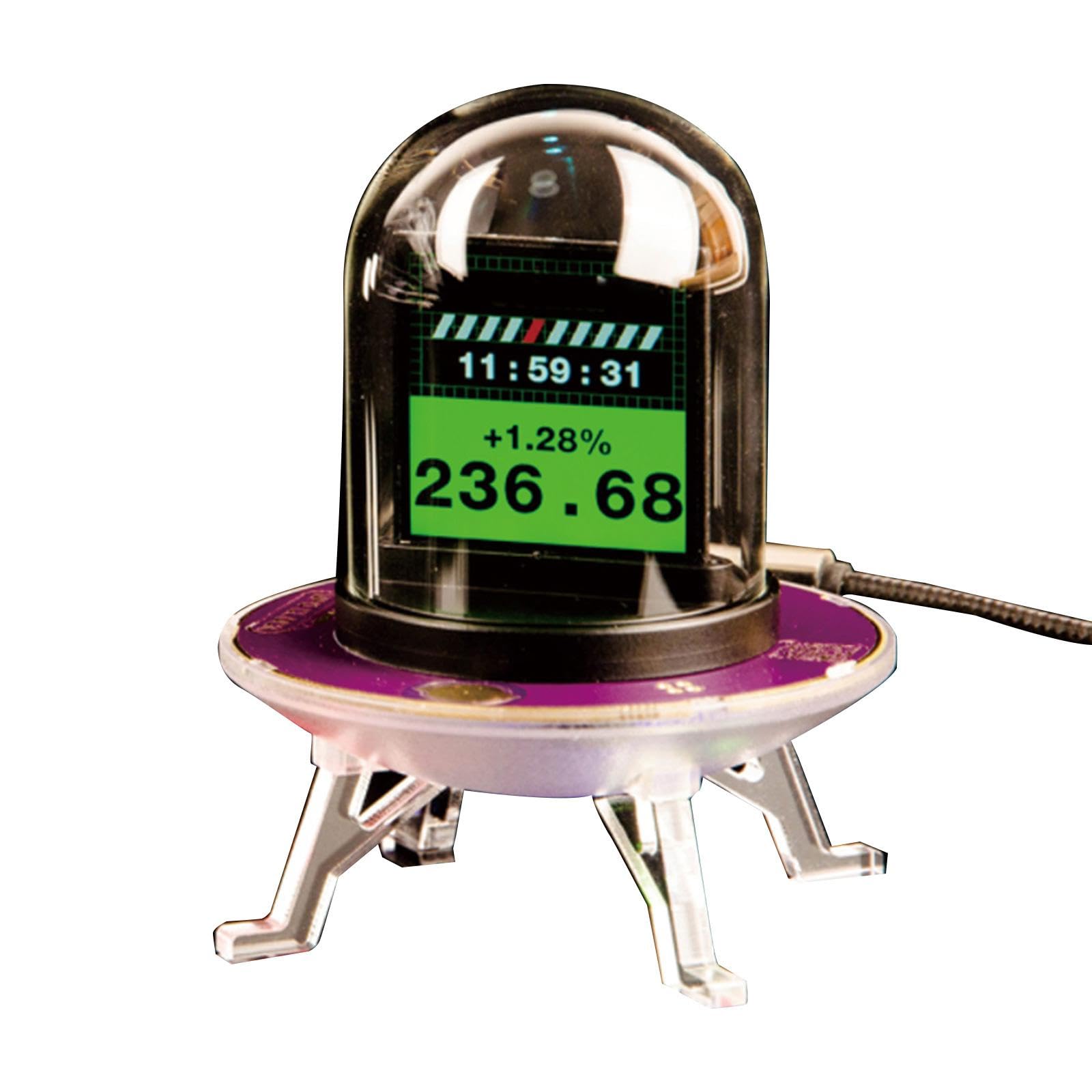 Orologio digitale retrò Nixies Tube con schermo IPSS in tempo reale dei prezzi dell'oro e RGBS effetti di illuminazione ambientale, analogico/digitale ibrido orologio da scrivania