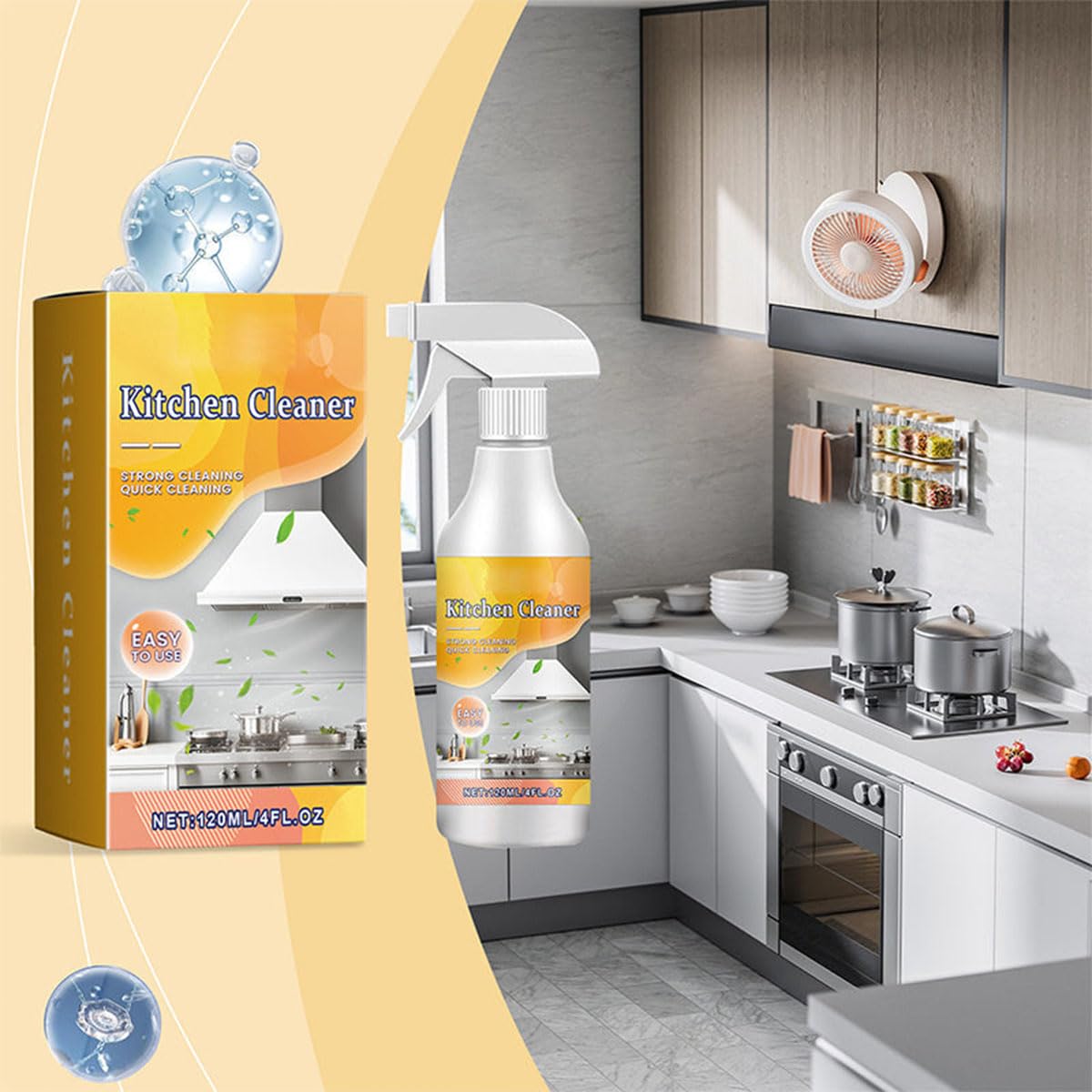 Spray nettoyant dégraissant efficace pour cuisine, spray multi-dégraissant puissant pour cuisine, dégraissant pour cuisine (2PCS)