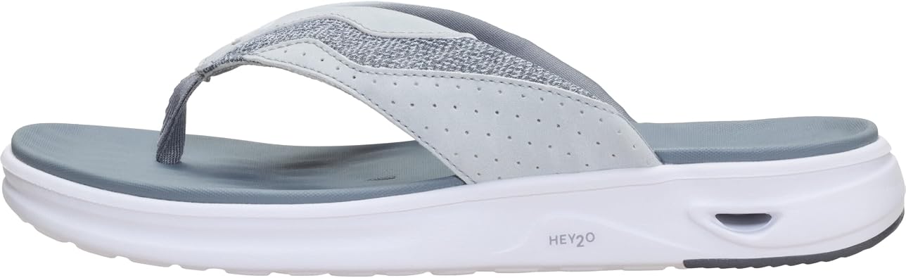HEYDUDE Mens Hey2O Flip Flop Mesh Sandal | Water Friendly Flip Flops | Breathable Quick Dry Mesh, Microfiber Wrapped Toe Post, Textured Footbed, Quick Drain Outsole, Wet And Dry Traction