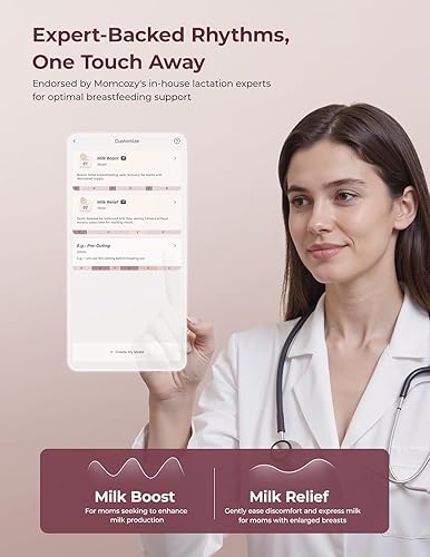 Miniatura 3 de Momcozy - Extractor de leche de manos libres portátil Mobile Flow M9, control discreto por aplicación con múltiples modos personalizables y 15