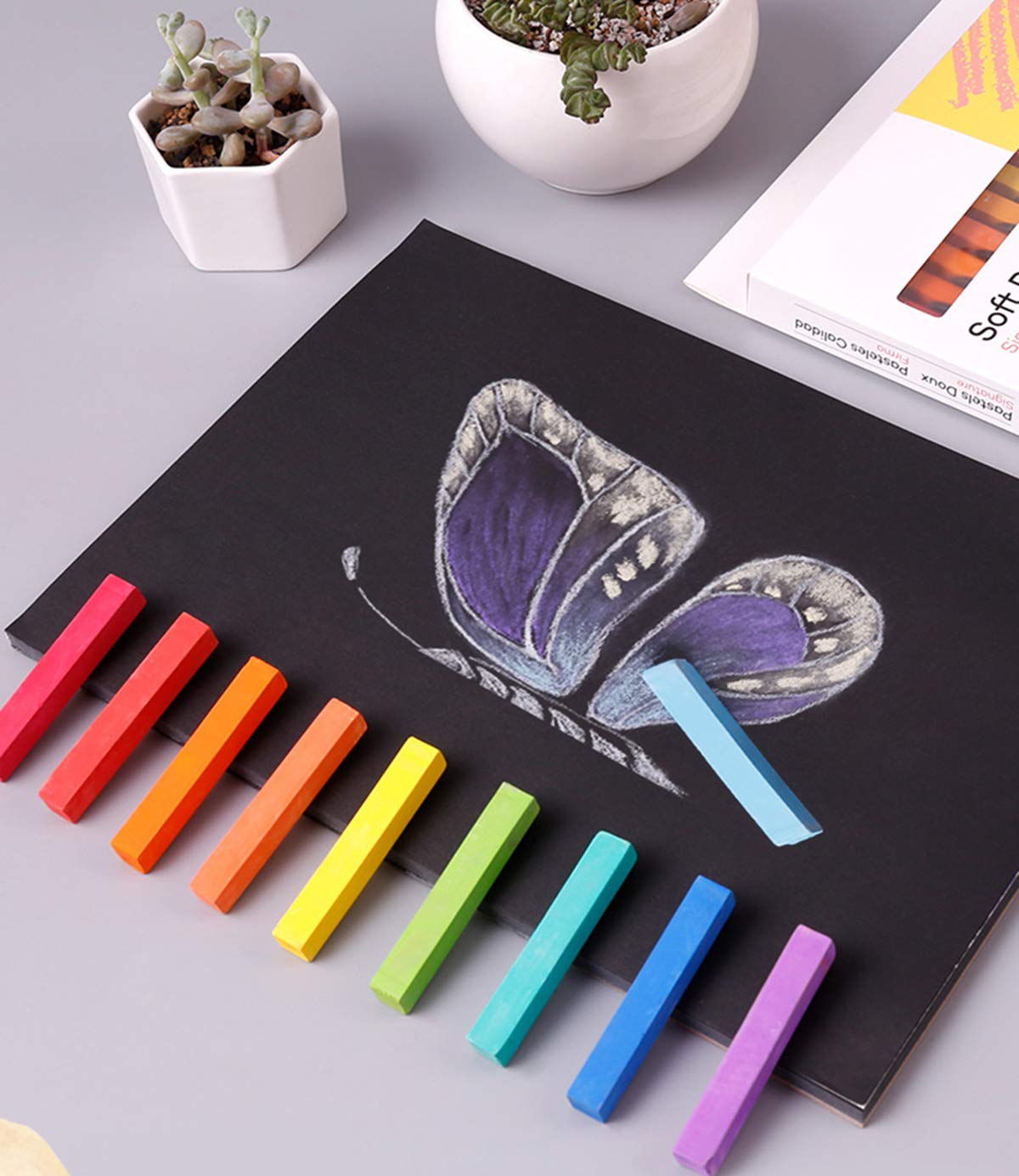 Elements Blocco da disegno A4 nero – Blocco da disegno A4 di carta nera, 150 g/m², 30 fogli, senza acidi, superficie liscia per supporti misti, grafite e matite colorate, carbone, pastelli ad