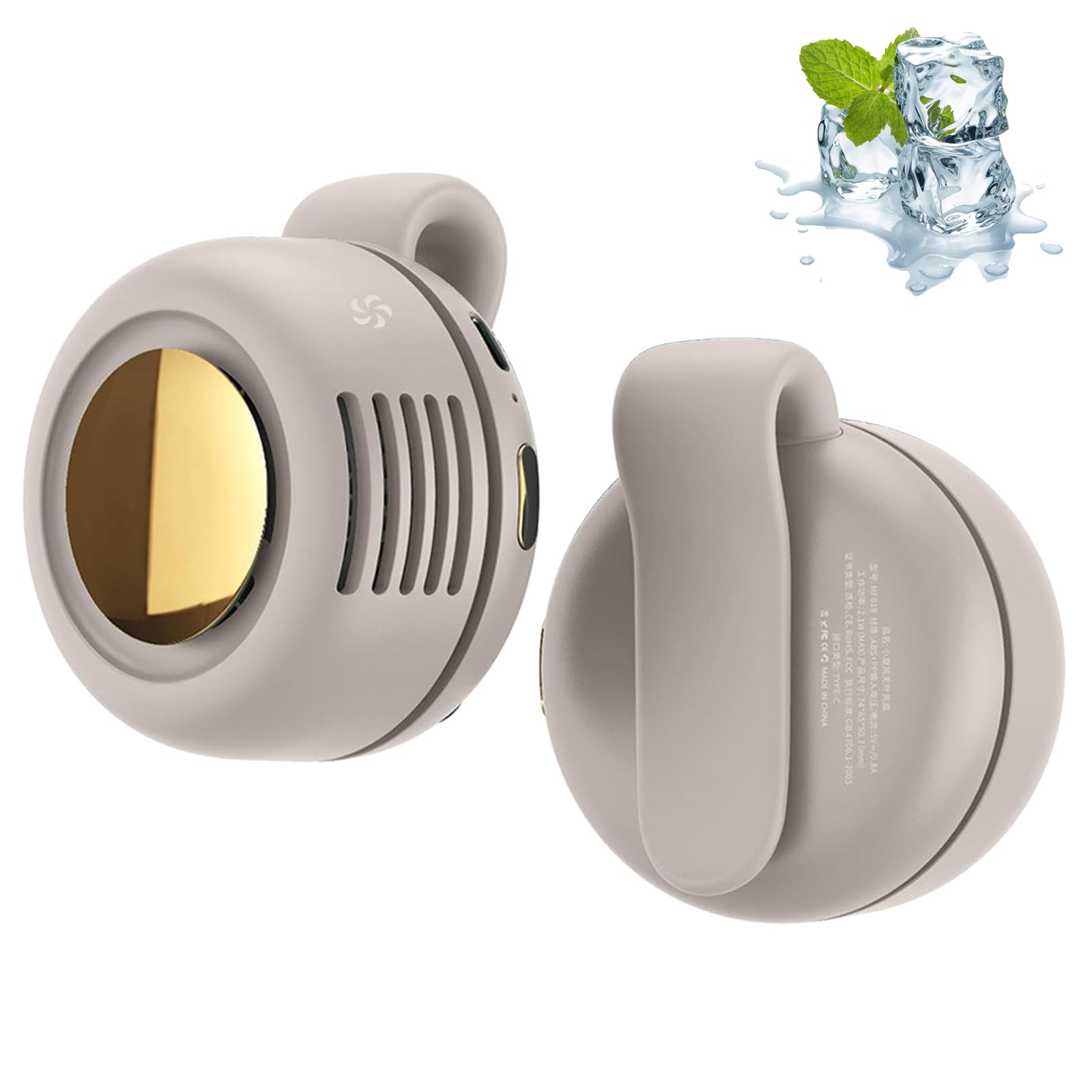 Portable Silent Mini Bladeless Electric Fan, 3-Speed Clip on Fan for Shirt, Small Clip Fans for Sports, Shopping and Outings (White)